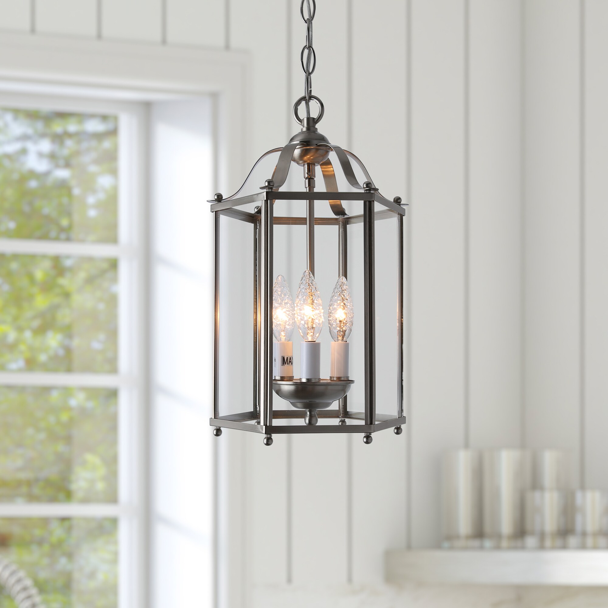 Generation Lighting Bretton 3-Light Brushed Nickel Traditional Clear ...