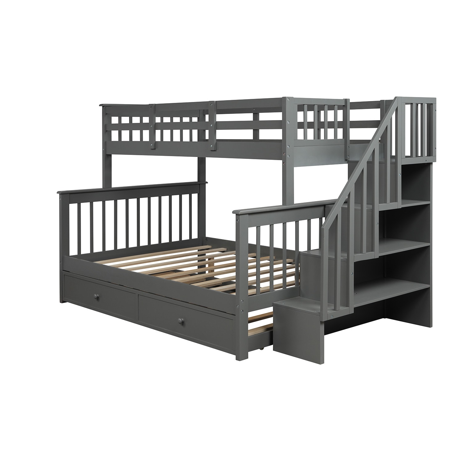 CASAINC LY-LP000119AAE Bunk bed Gray Twin Over Full Bunk Bed