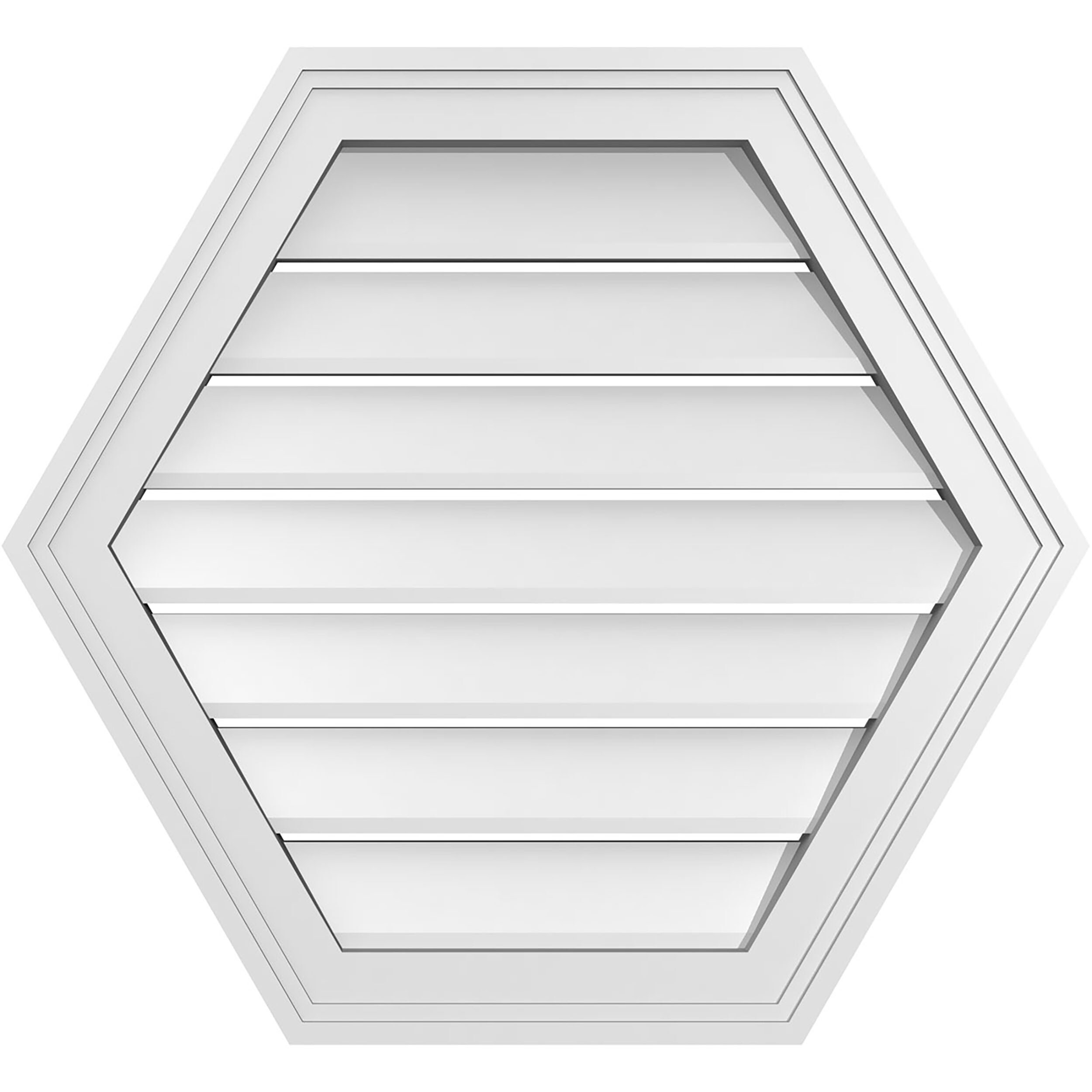 Ekena Millwork GVPHP24X2202SF 24-Inches x 22-Inches Off-white Peaked PVC Gable Louver Vent