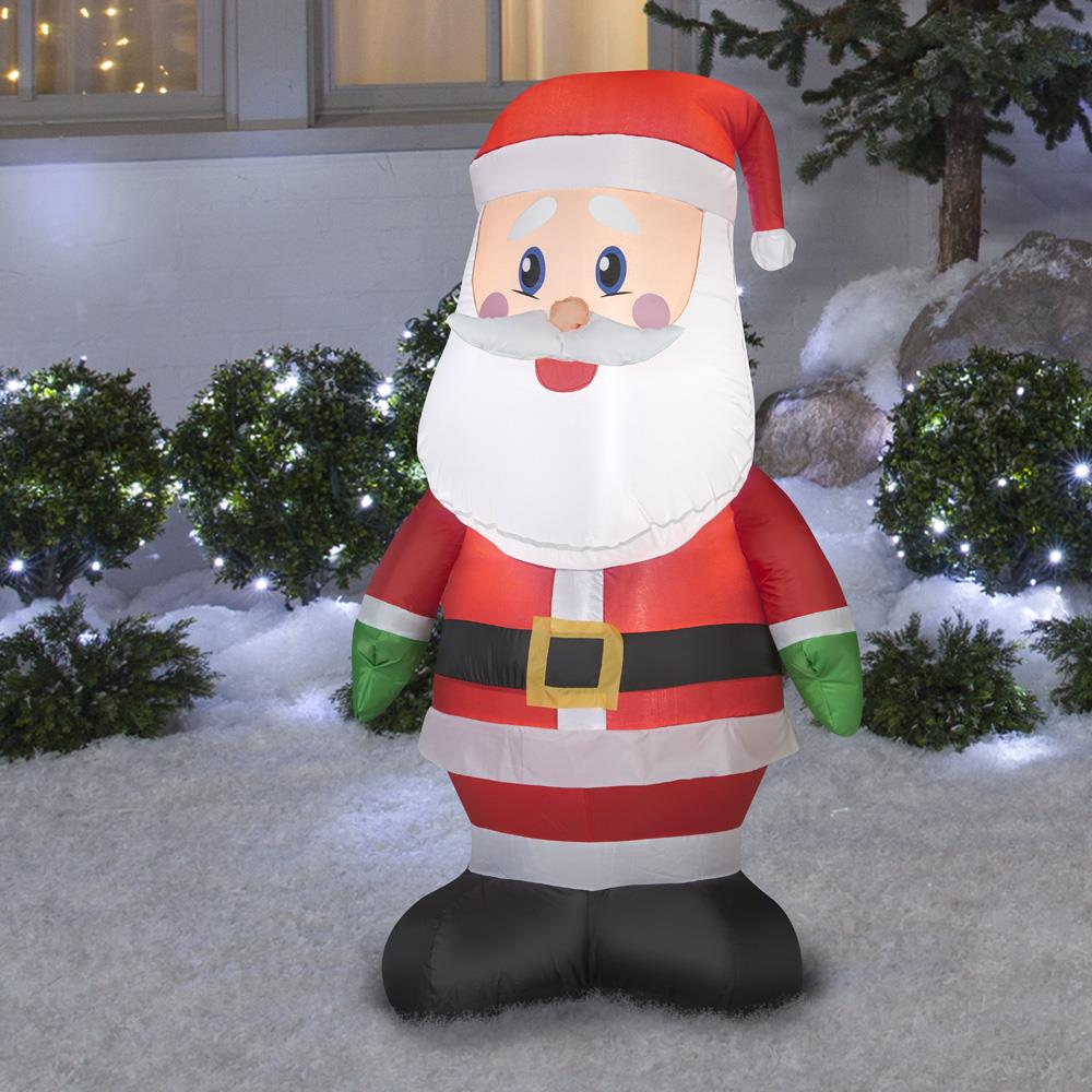 Gemmy 4-ft Lighted Santa Christmas Inflatable in the Christmas ...