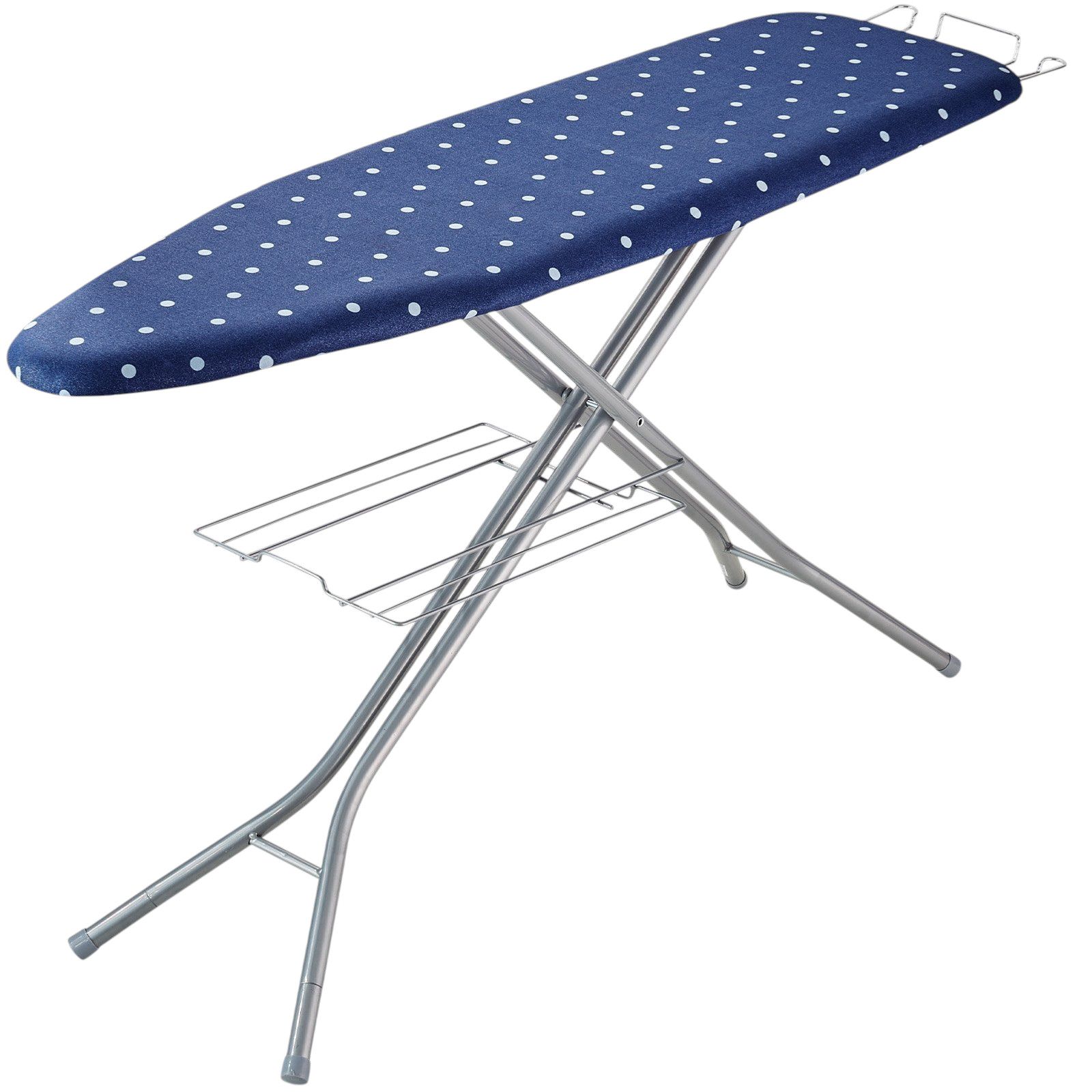 Slickblue Blue Freestanding Full Size Ironing Board (60.6 x 14.6 x 38.2) with 10 Height Settings for Clothing Care