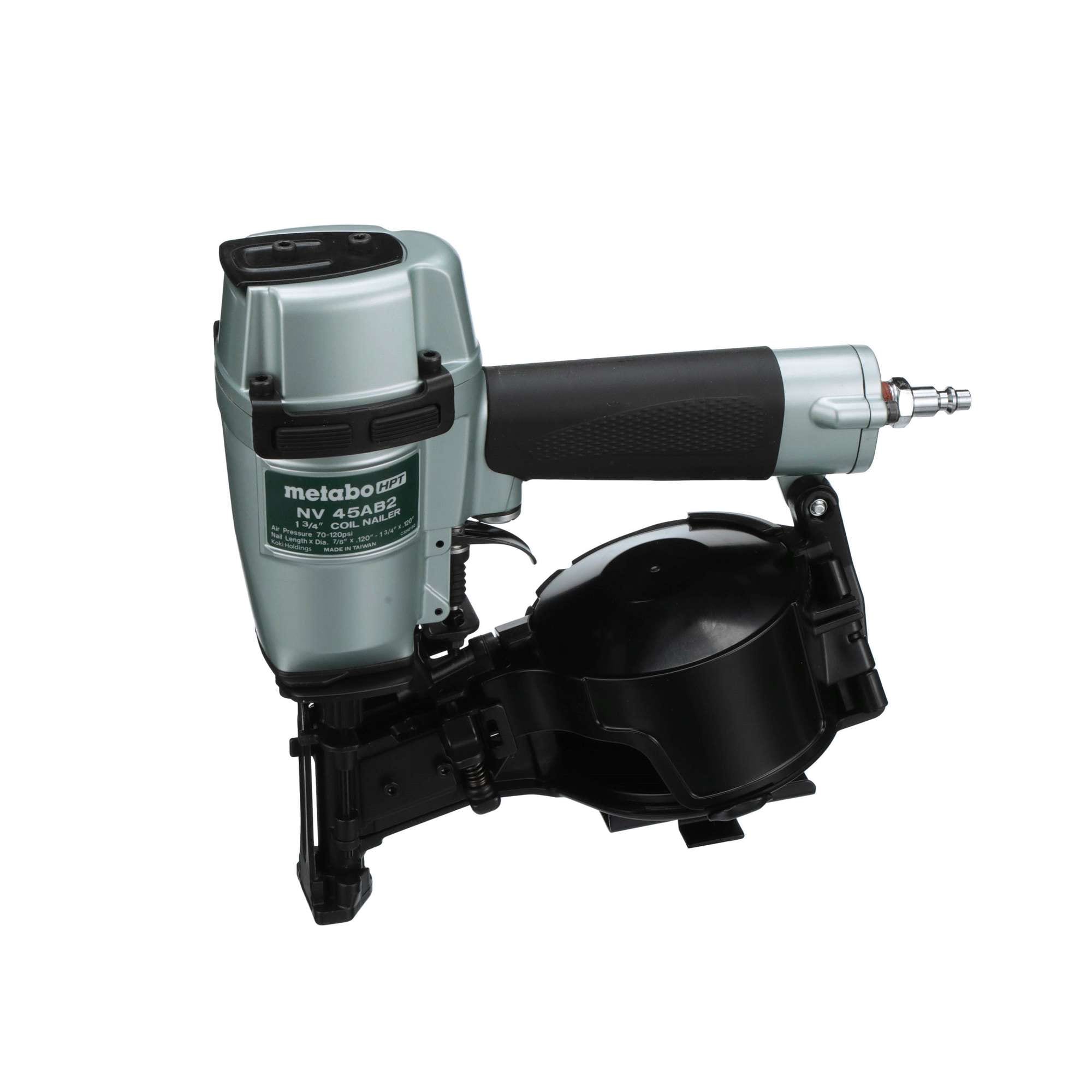 Metabo HPT NV45AB2 Roofing Nailer with Nails, Hose, and Compressor 