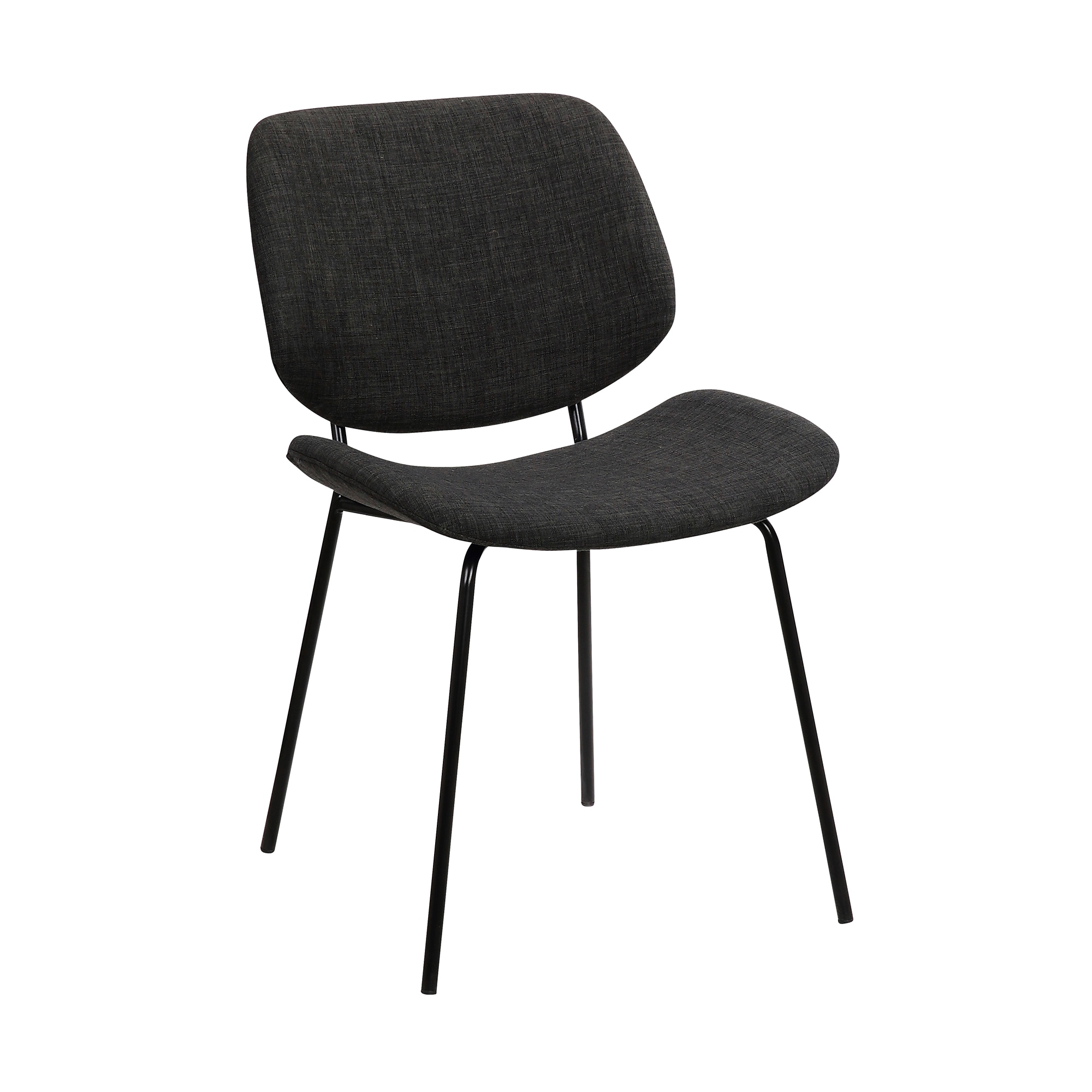 Armen Living LCQUSIBLCH Quest Contemporary/Modern Polyester Upholstered Dining Side Chair (Metal Frame)