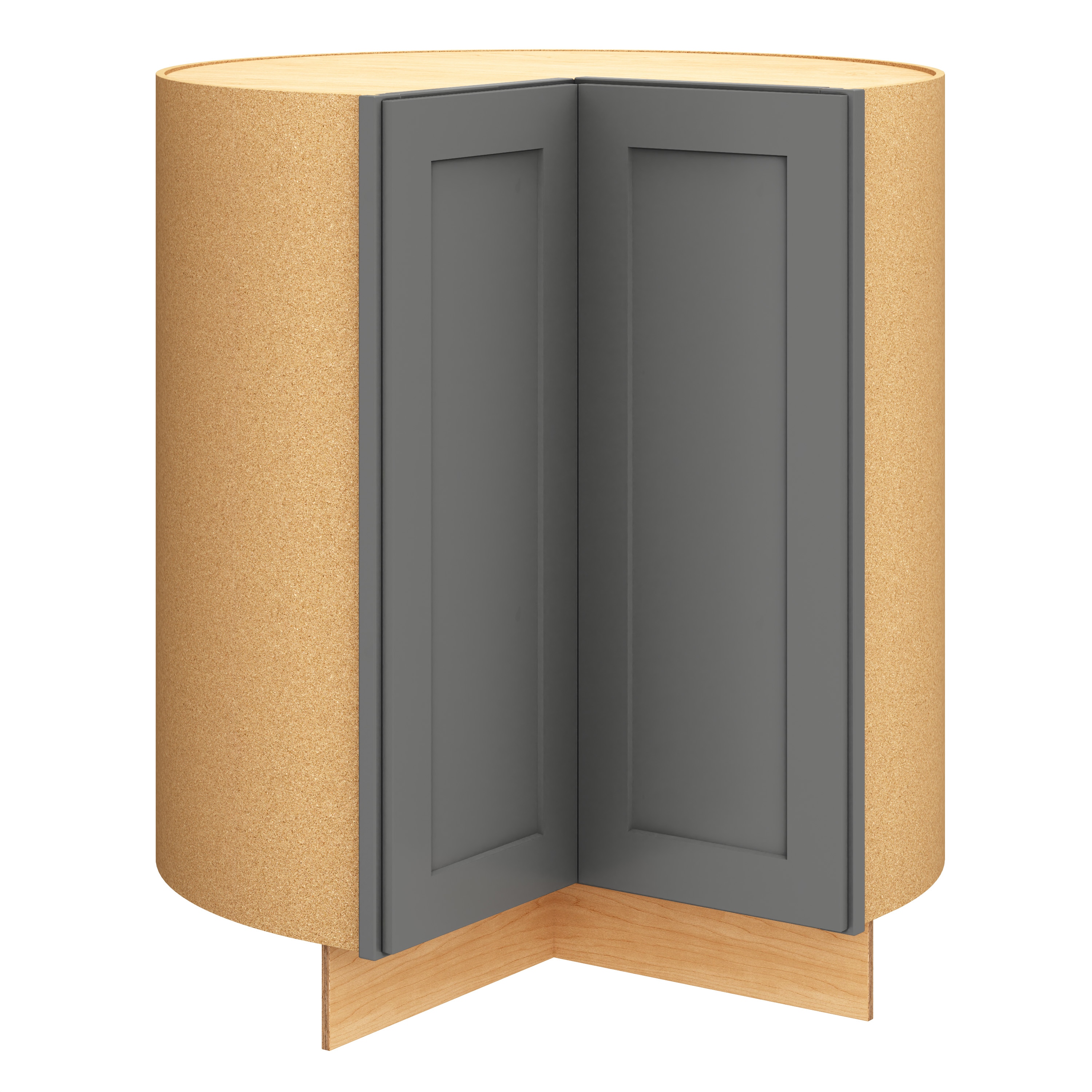 Diamond Express 328 BLS36R Jamestown 36-in W x 34.5-in H x 24-in D Moonstone Gray Lazy susan Corner base Fully assembled Plywood Cabinet (Recessed Panel Square)