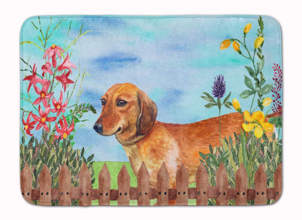 Caroline's Treasures CK1214RUG Springtime Dog 27-in x 19-in Multiple Colors/Finishes Microfiber Memory Foam Bath Mat