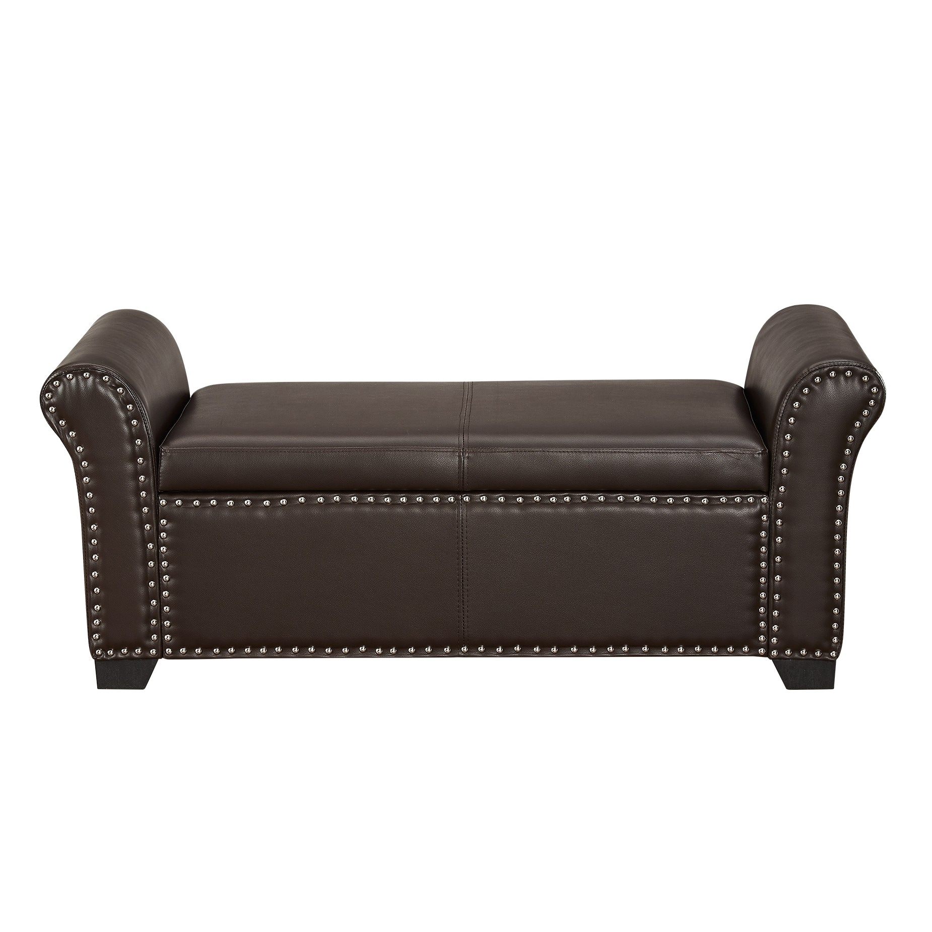 Inspired Home SB54-01EO-LS Malory Modern Espresso Storage Bench with Storage 50.3-in x 20.5-in