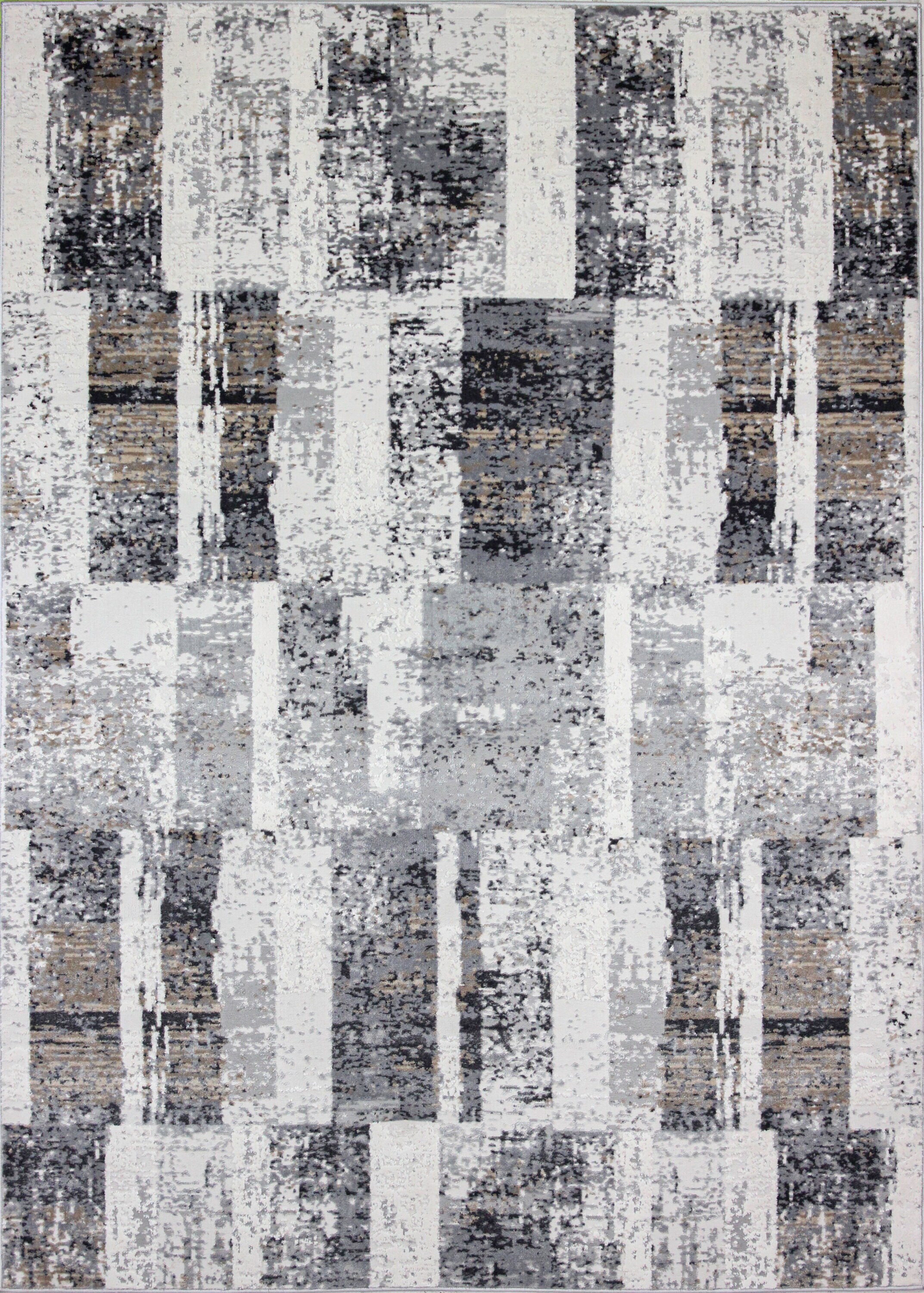 Bashian 649652298467 8 X 10 (ft) Ivory/Grey Indoor Geometric Industrial Area Rug