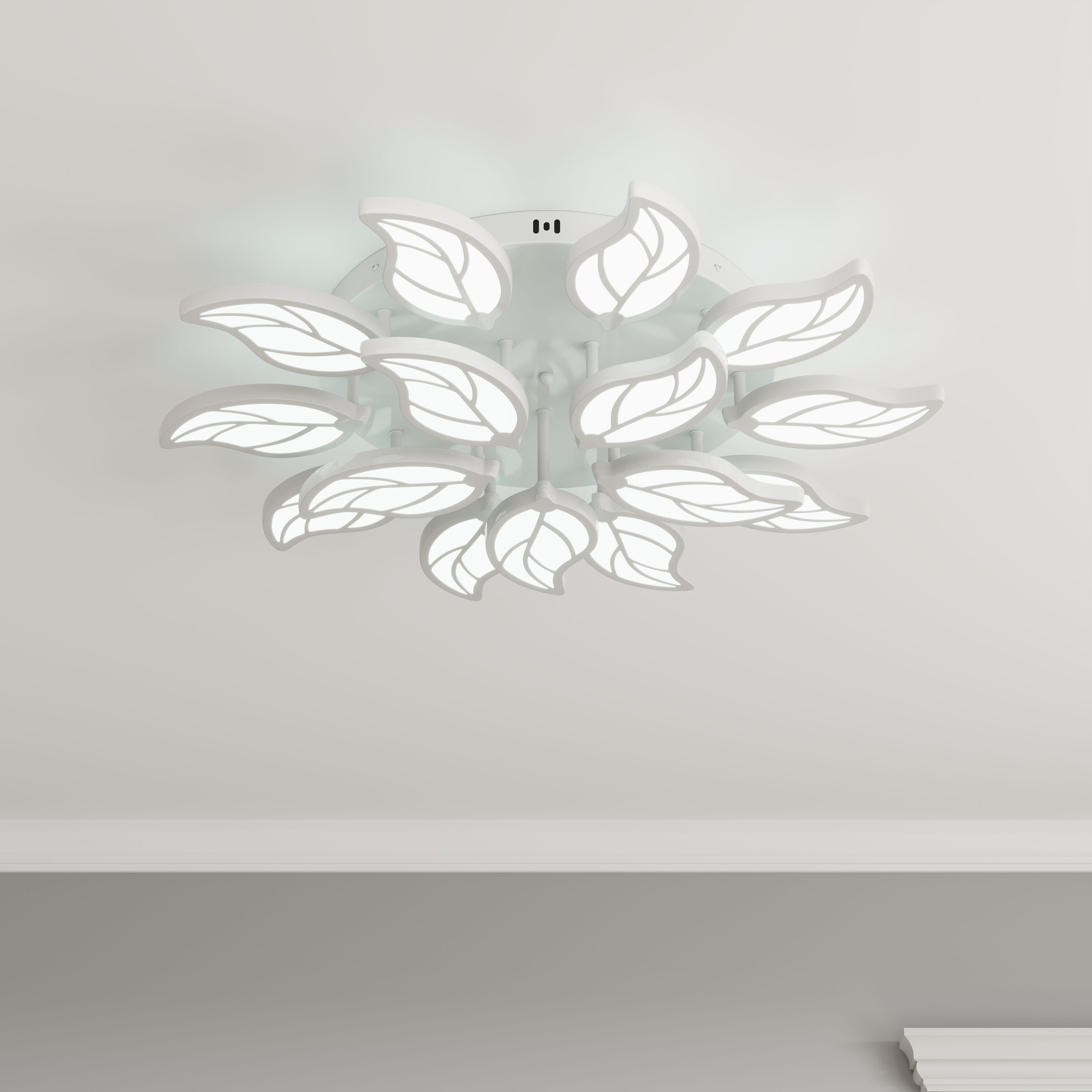 Aiwen PZE-5953-D 1 -Light 33.46-in White Integrated LED Flush Mount Light