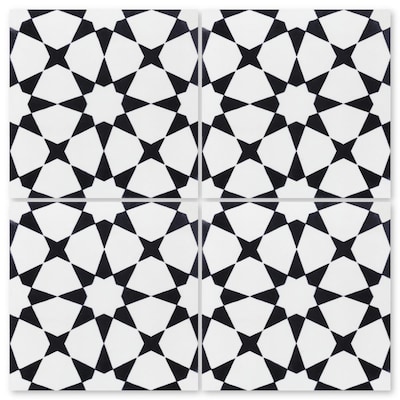 Villa Lagoon Tile Taza Black And White, Black And White Tile Floor Patterns