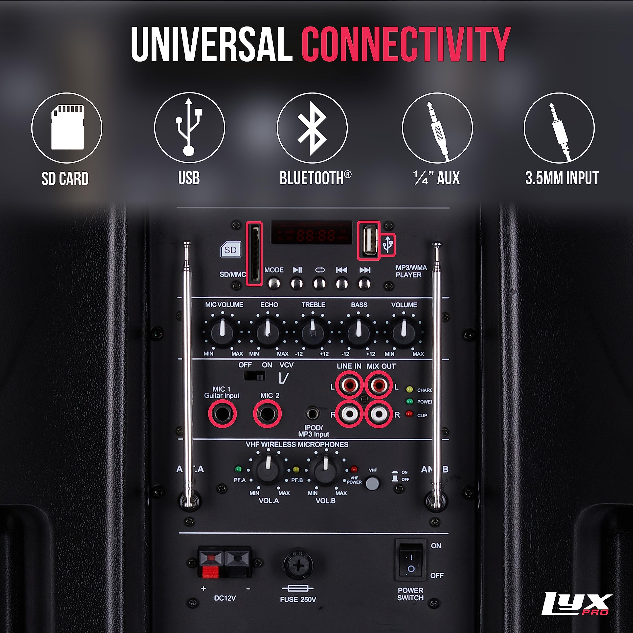 LyxPro LYXSPA12BAT Portable-Speakers - View #4