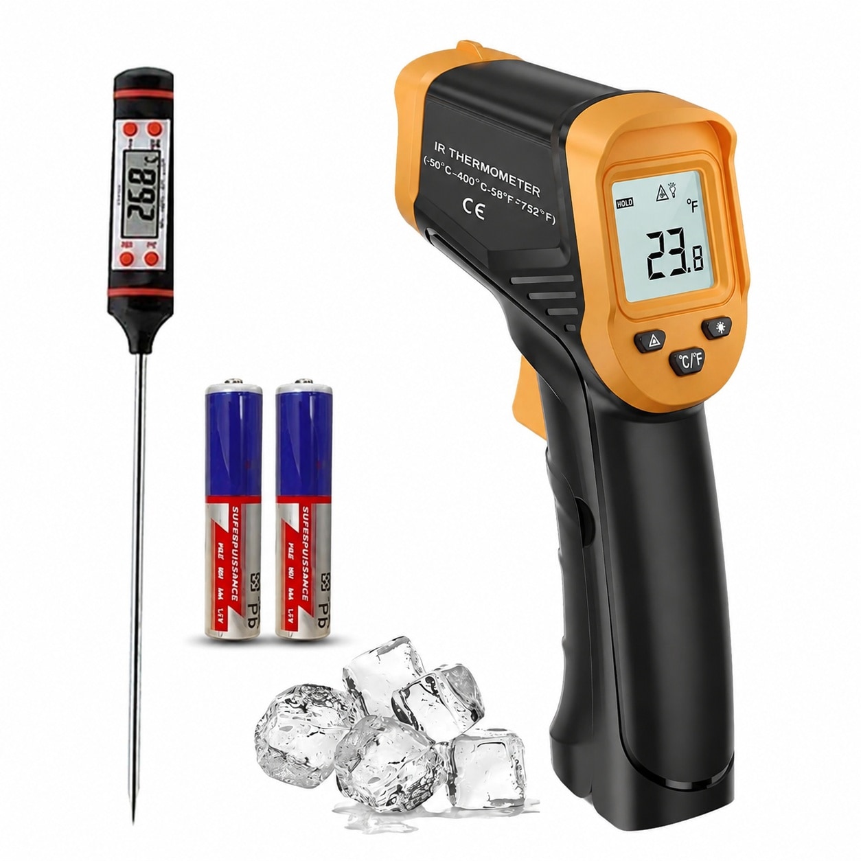 JVFCXXV Infrared Thermometer Digital Laser Temperature Meter High ...