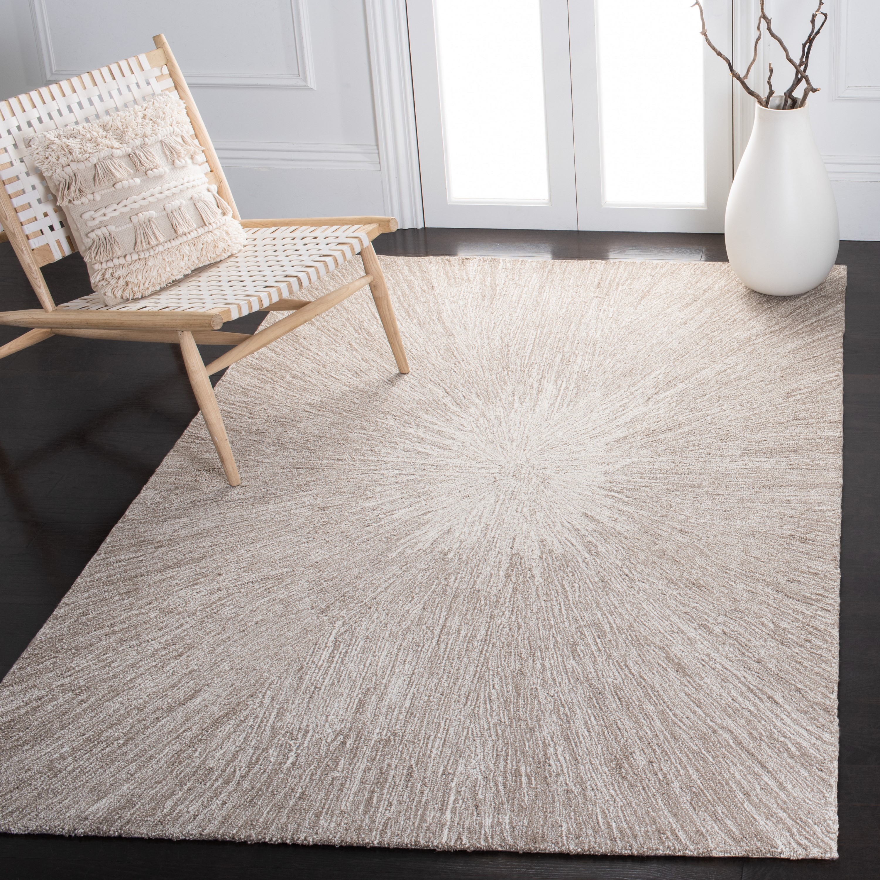 Safavieh MLP676E-9 Micro-Loop Ljupka 9 x 12 (ft) Tufted Wool Taupe Rectangular Indoor Abstract Bohemian/Eclectic Area rug