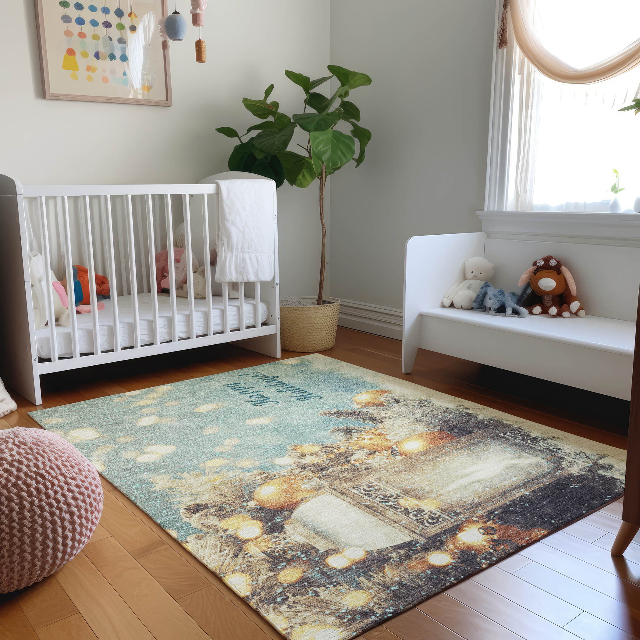 Addison Rugs AMF214BL9X12 Mayfield AMF214BL 9 x 12 (ft) Loomed Polyester Blue Rectangular Indoor Abstract Machine washable Area rug