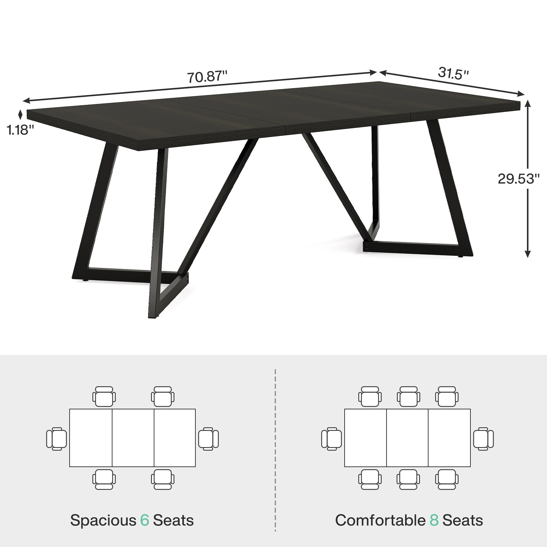 Tribesigns LWOYJL-1067YY Dining-Tables - View #5