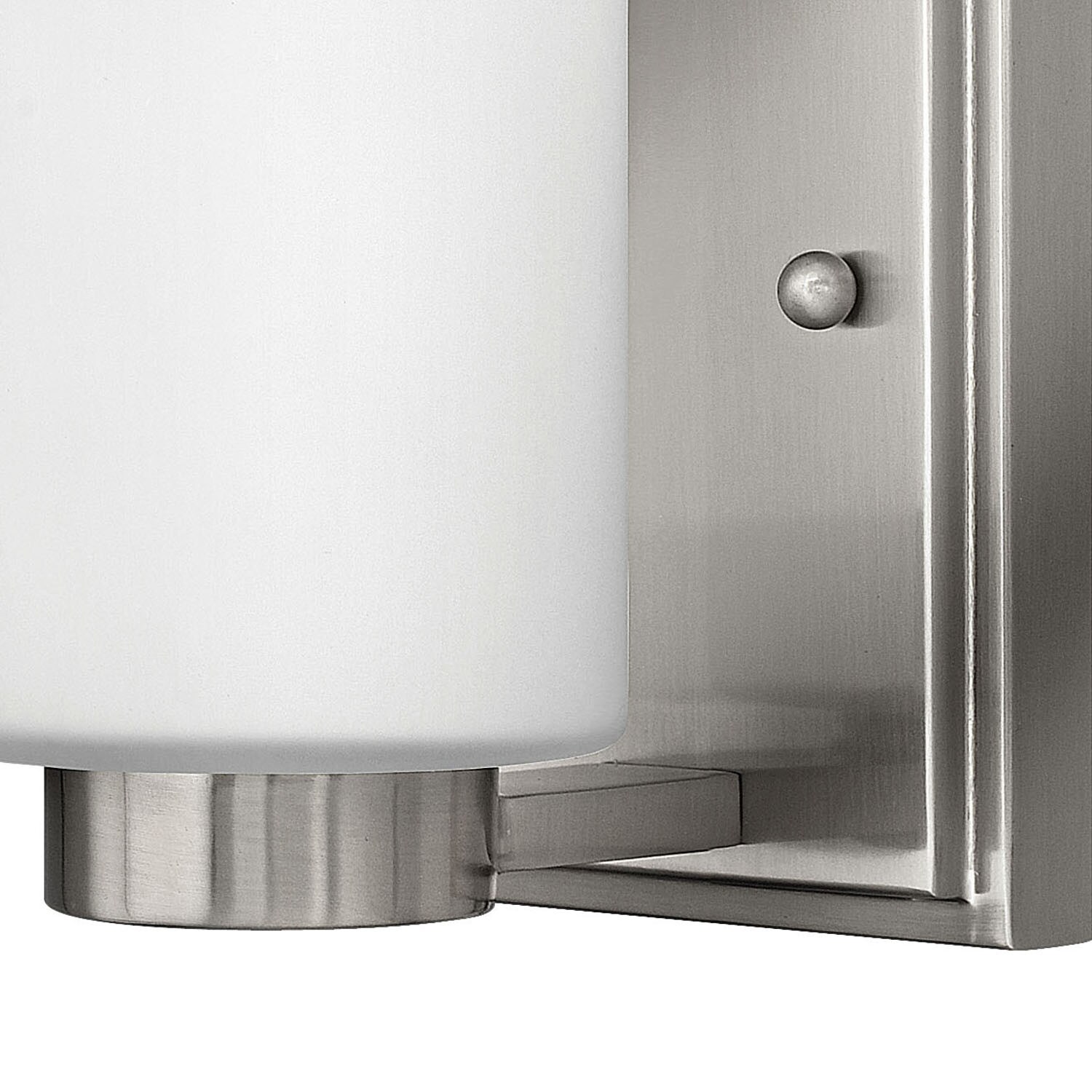 Elegant Brushed Nickel Outdoor Wall Sconce with White Etched Glass