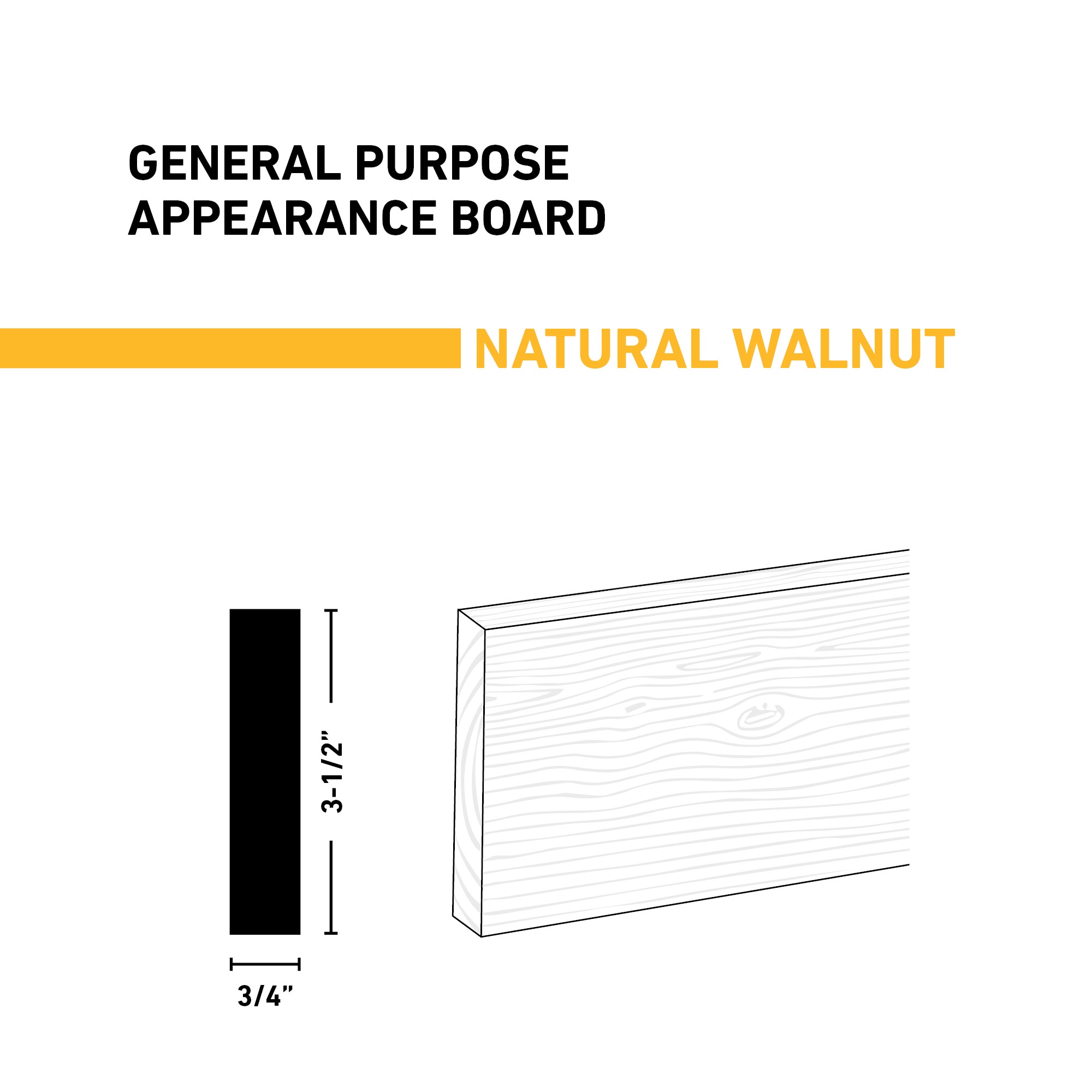 Ornamental Mouldings BRDNAT 1X4X2WALN Appearance-Boards - View #2