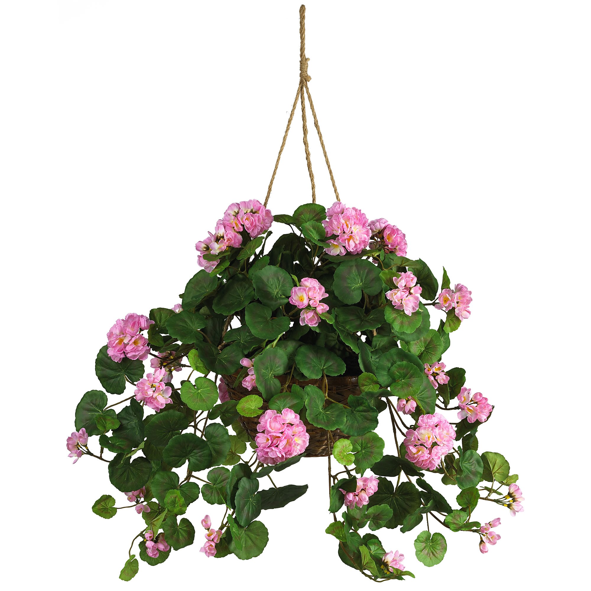 Nearly Natural 6945 30” Petunia Hanging Basket Artificial Plant Pink