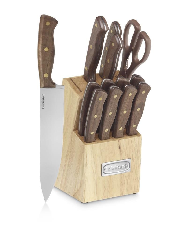 CUISINART Block Knife Set, 15pc Cutlery Knife Set with Steel Blades for  Precise Cutting, Lightweight, Stainless Steel, Durable & Dishwasher Safe