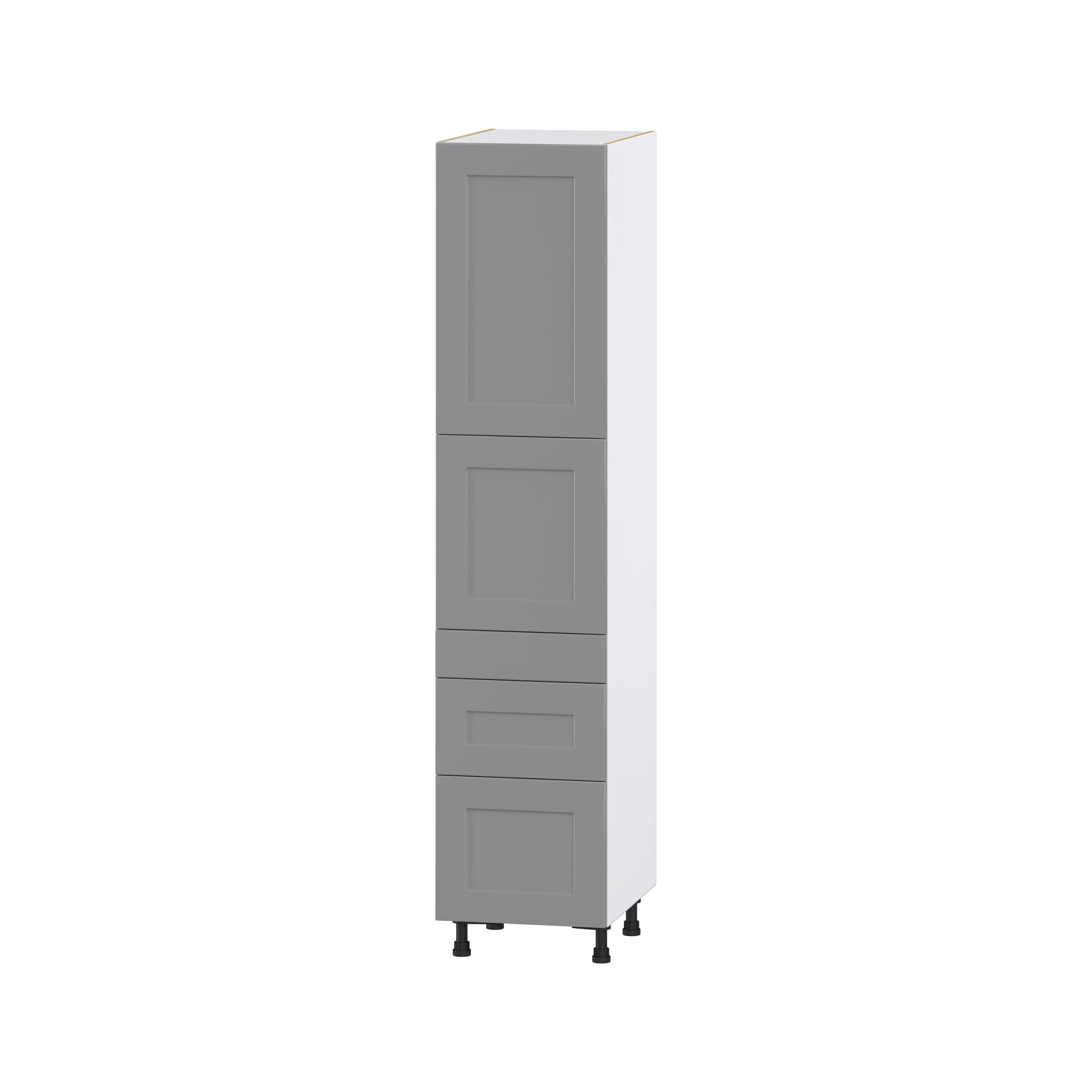 Hugo&Borg DST3D182484.5I2-BM Beaumont 18-in W x 84.5-in H x 24-in D Slate Gray 3 -Drawers Pantry Fully assembled Cabinet (Flat Panel Shaker)