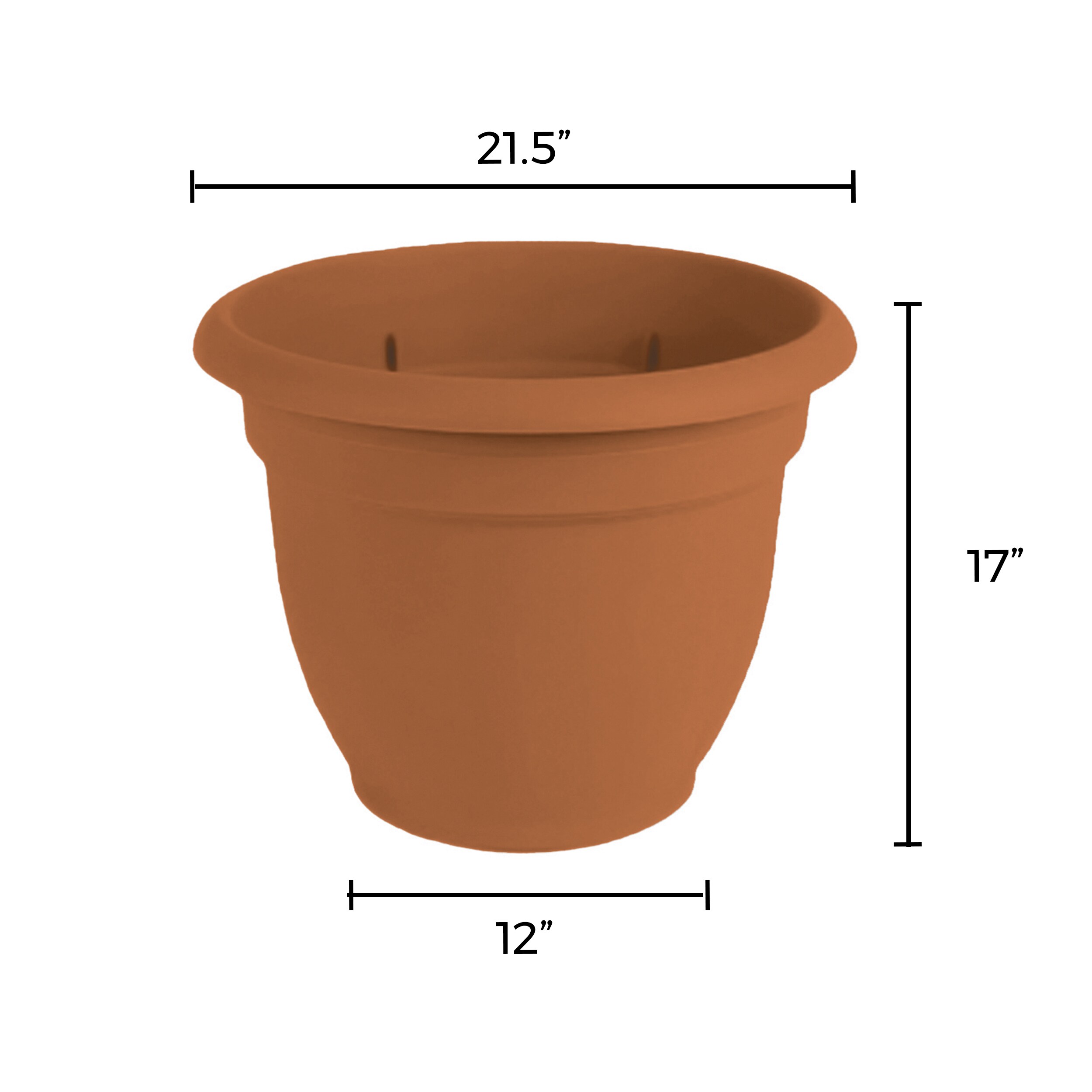 Bloem 21.5-in W x 16.8-in H Terra Cotta Resin Traditional Indoor ...