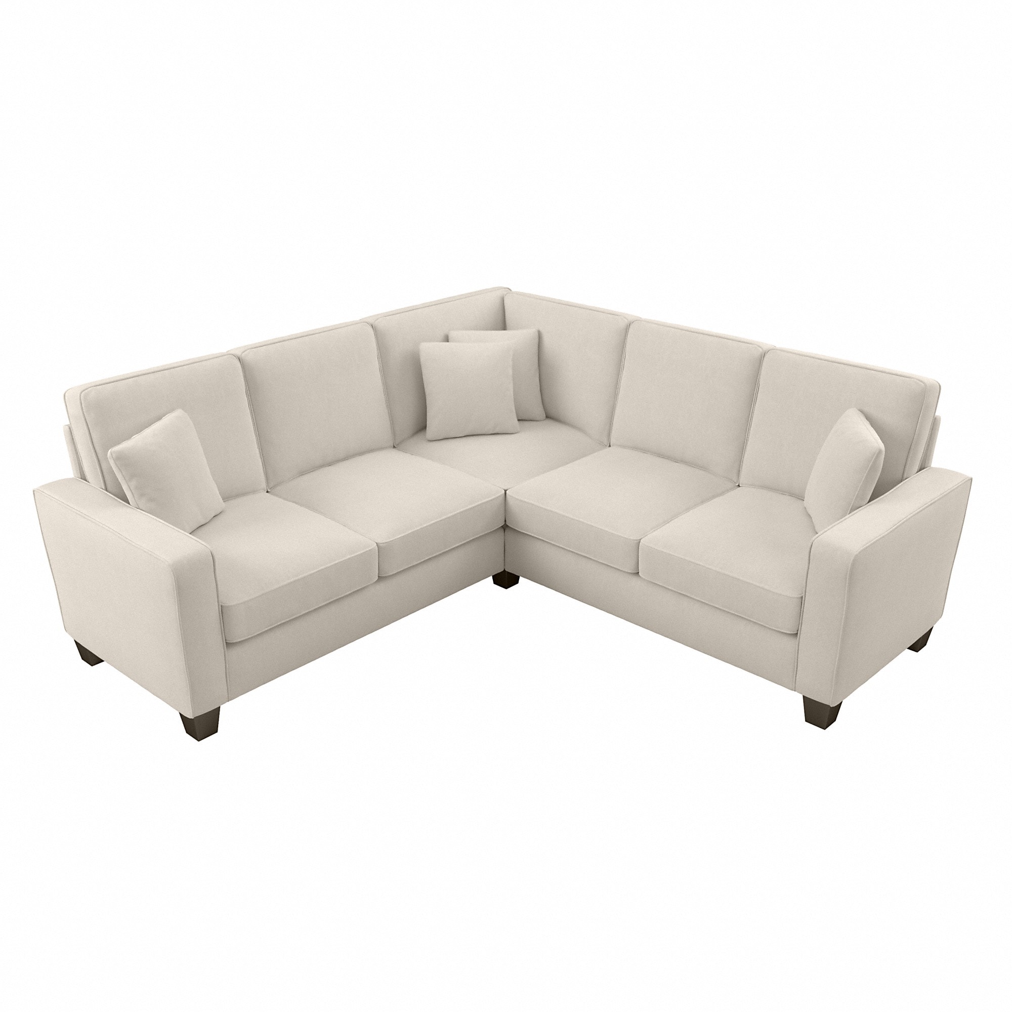Bush Furniture SNY86SCRH-03K Stockton 87.0078-in Modern Cream Herringbone Fabric Sectional