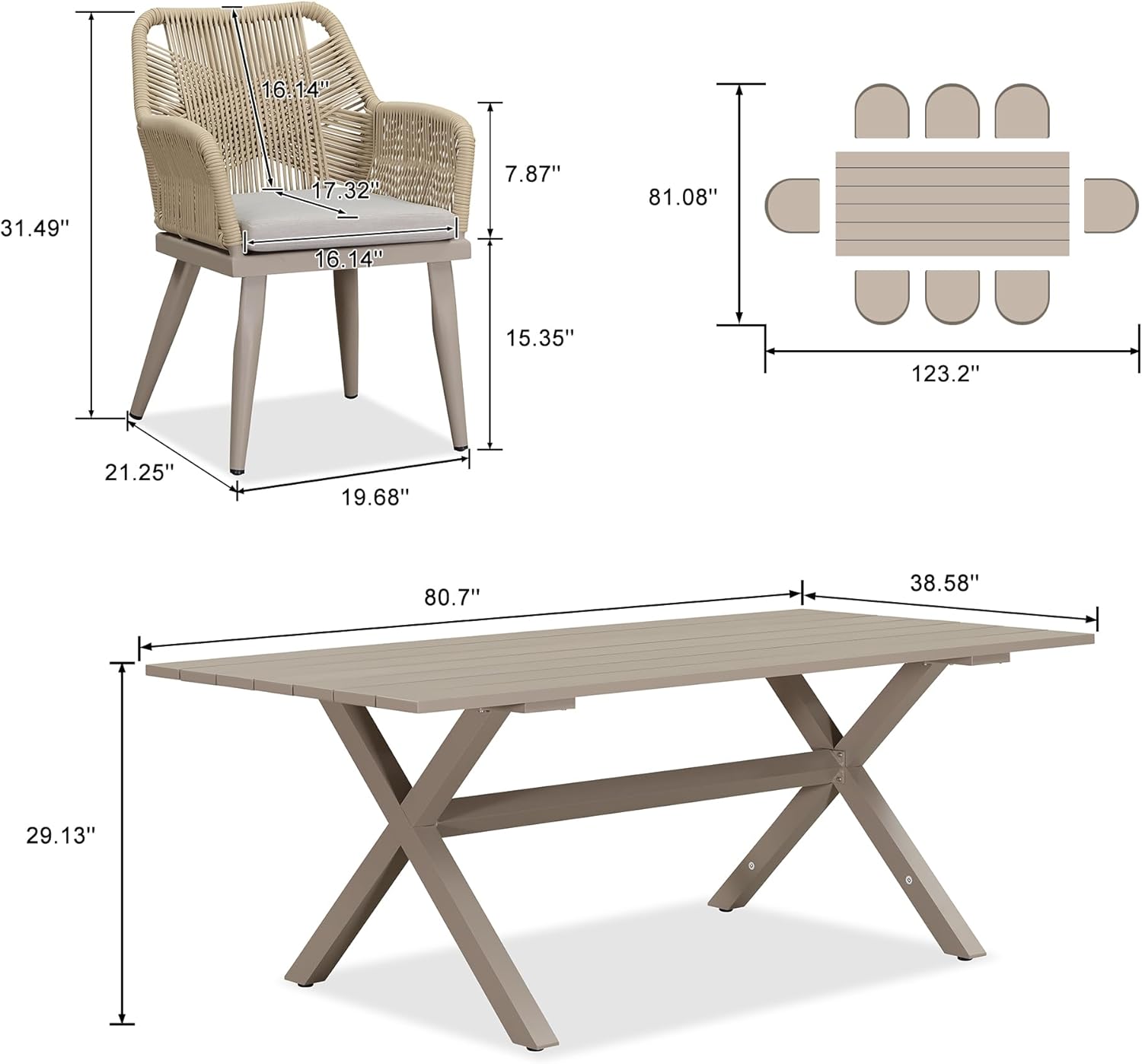 PURPLE LEAF LS01-RVR09-205-CP Patio-Dining-Sets - View #8