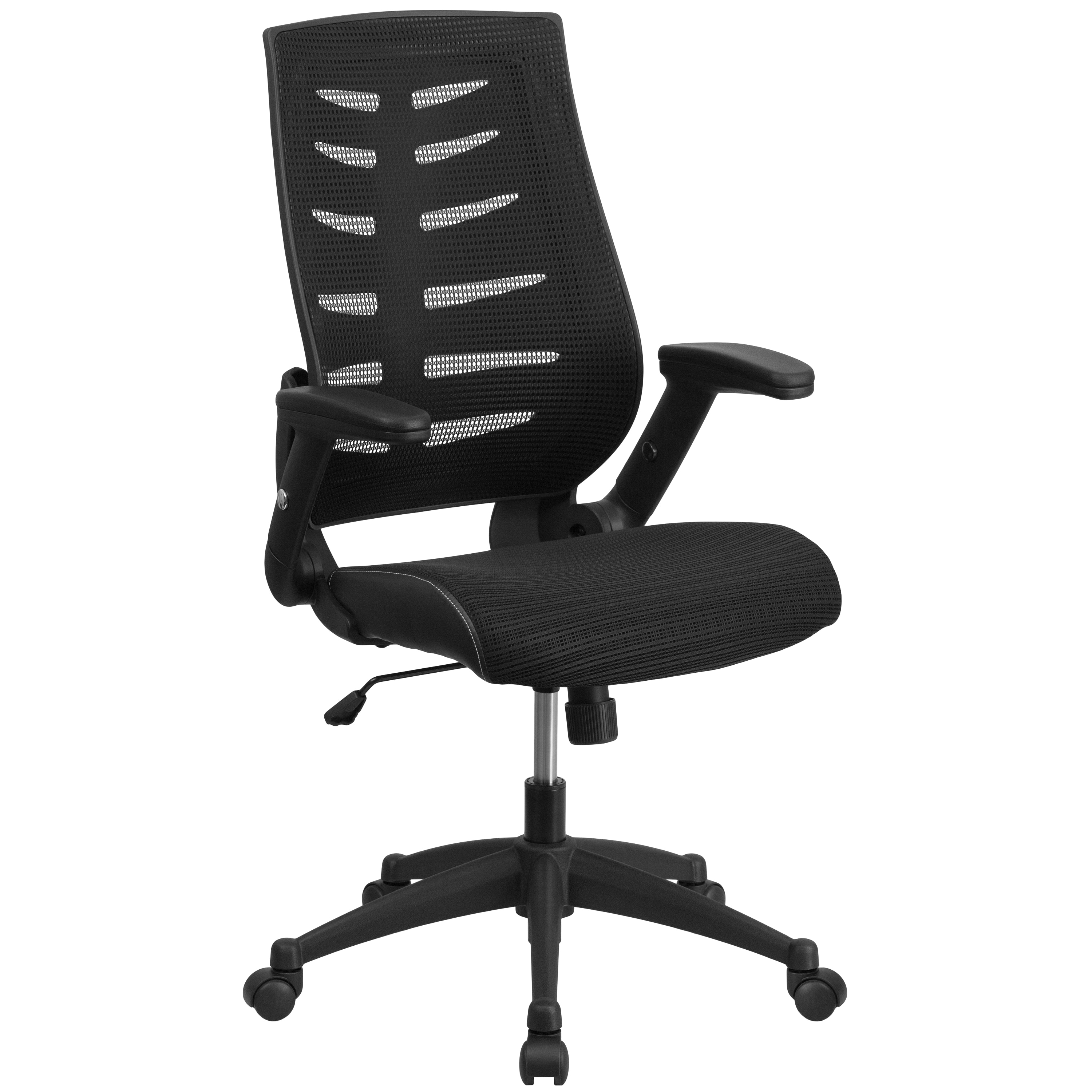 Flash Furniture Black Contemporary Adjustable Height Swivel Mesh Executive  Chair in the Office Chairs department at