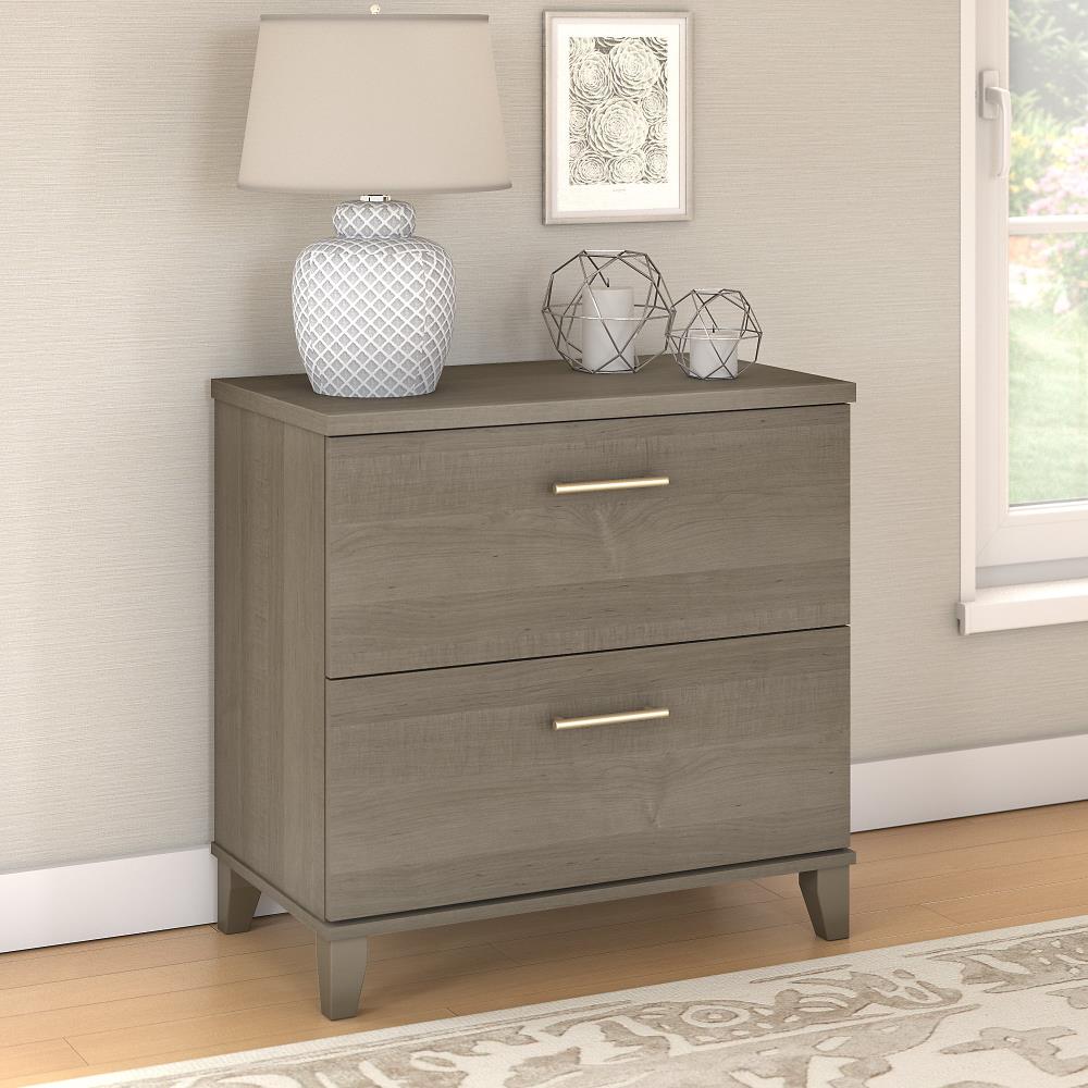 Bush Furniture Cabot Small Bathroom Storage Cabinet with Doors in Ash Gray