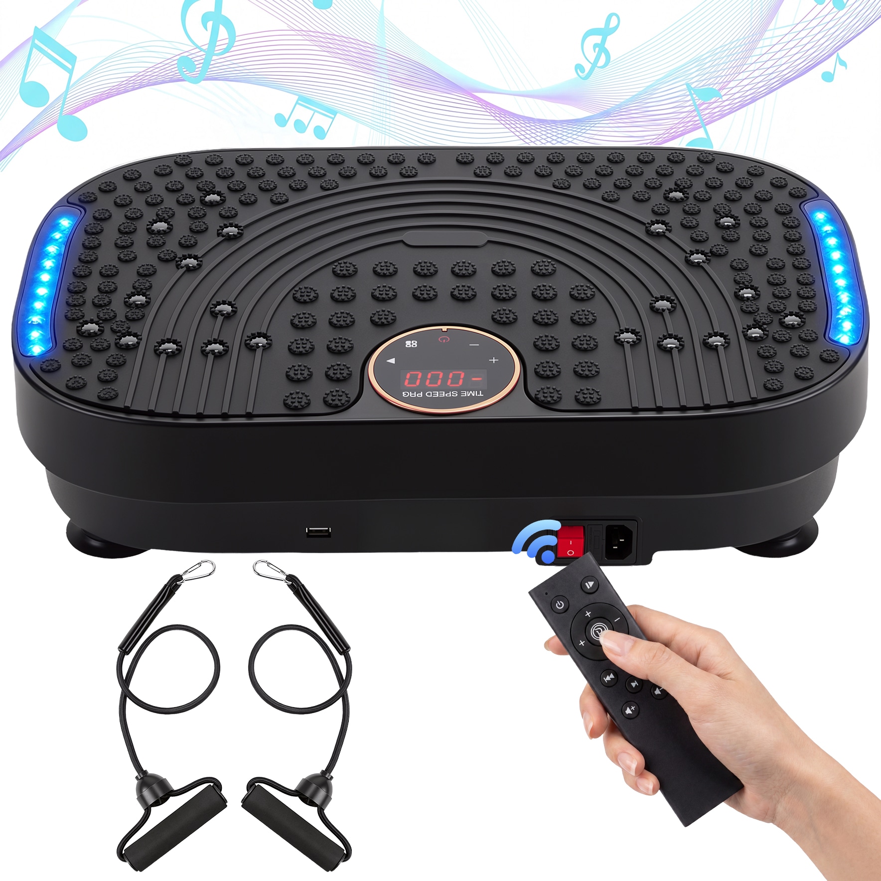 Fenbeli - Vibration Plate Exercise Machine Whole Body Workout with Resistance Bands Remote and Bl...
