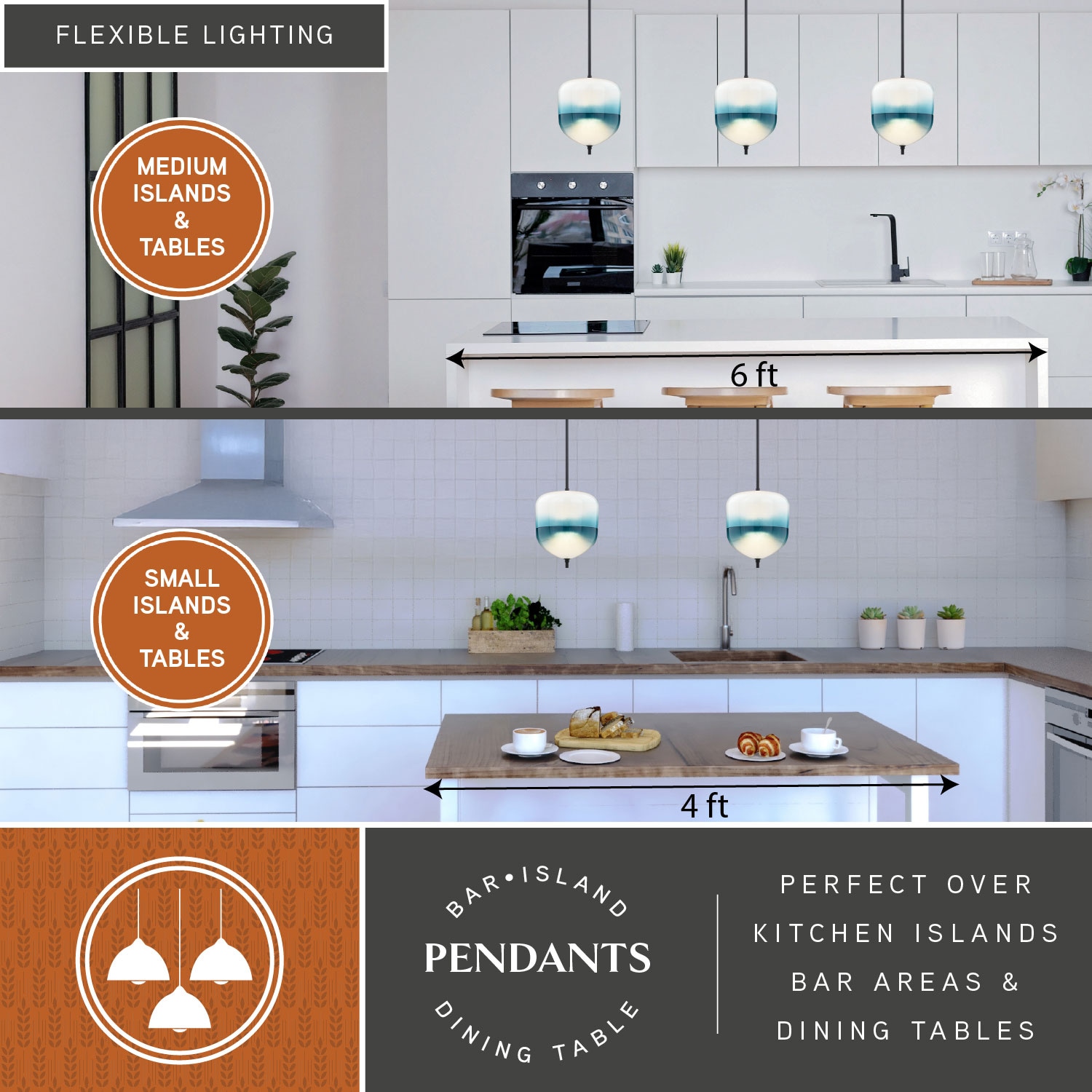 Somerset 9.25" LED Mini Pendant in Oil Rubbed Bronze with Blue Ombre Glass