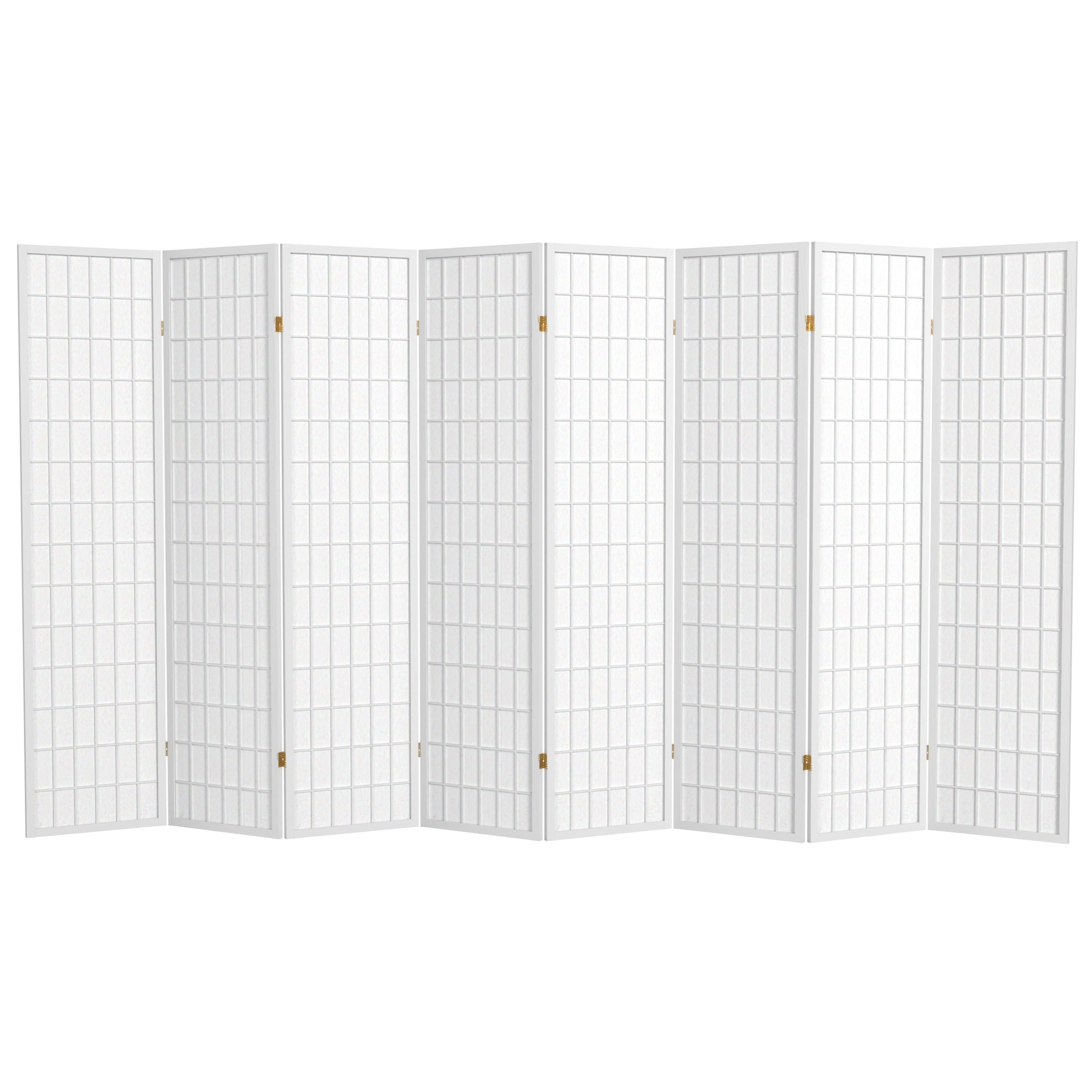 Oriental Furniture SSCWP-8P-WHT 8 -Panel White Wood Folding Shoji Style Room Divider