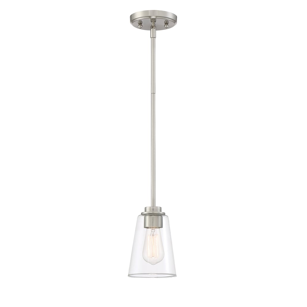 Designers Fountain 95730-SP Westin Satin Platinum Modern/contemporary Clear glass Cone Mini Hanging Pendant light