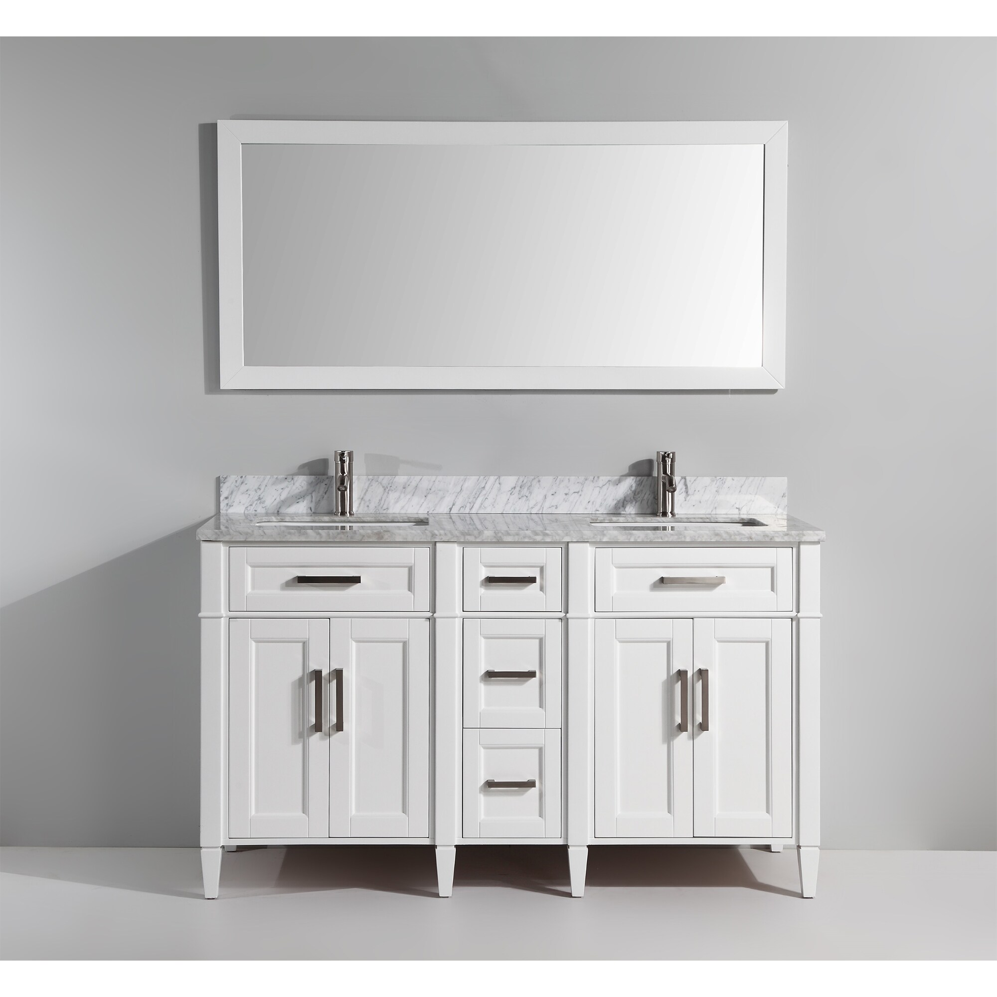 Vanity Art Savona 60-in White Undermount Double Sink Bathroom Vanity ...