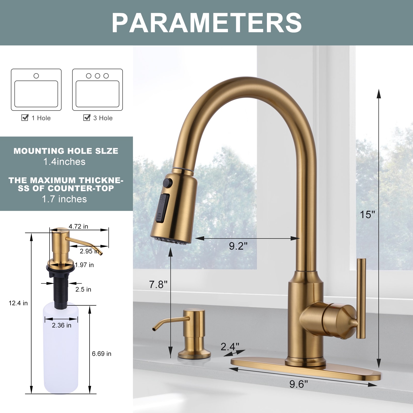 WOWOW 2312701G-S-LW Kitchen-Faucets - View #4