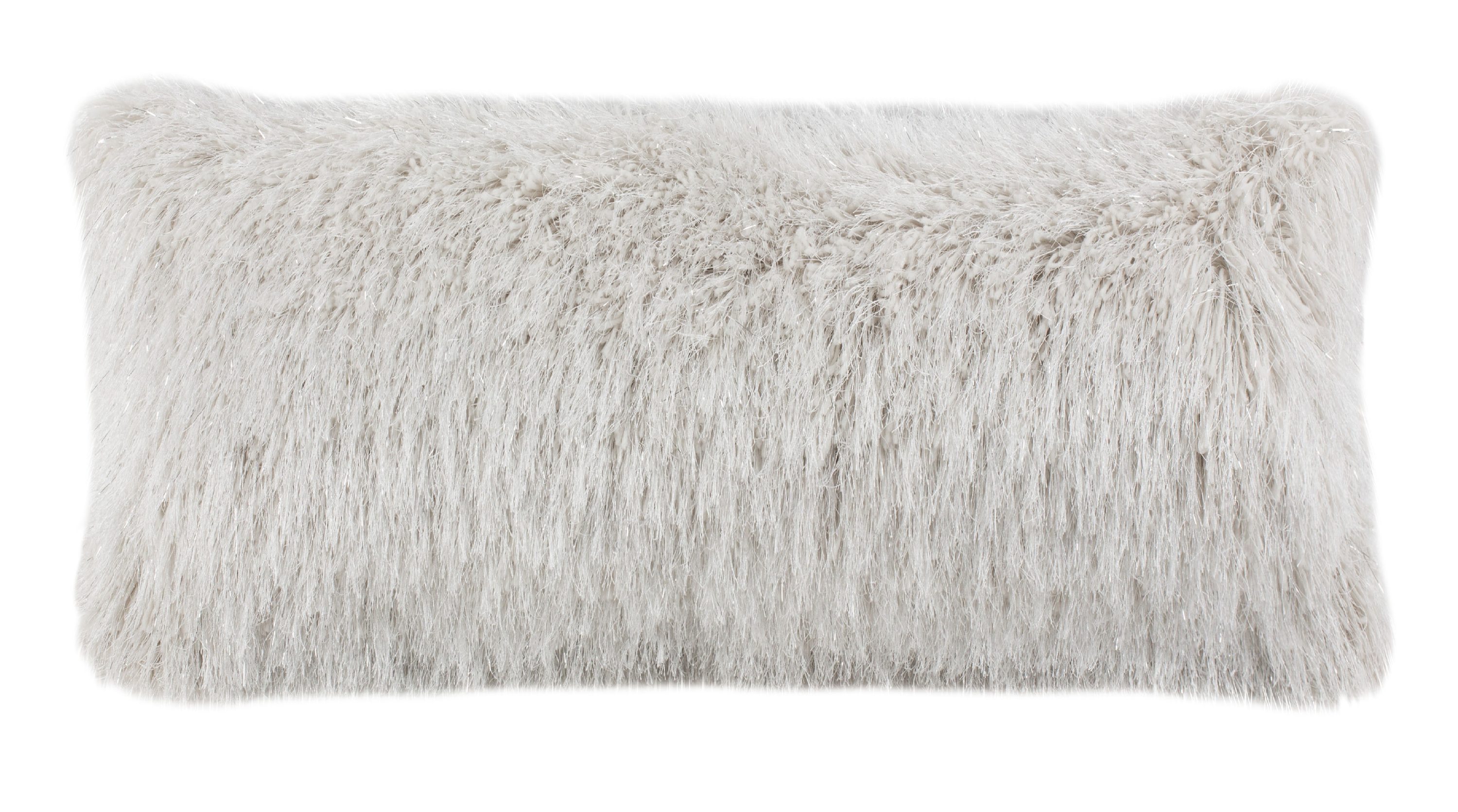 Safavieh Faux Plush Fur 12-in x 20-in Metallic Snow Indoor Decorative ...