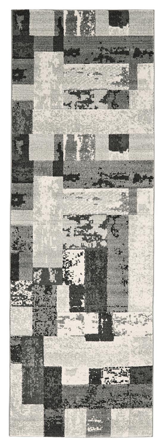 Room Envy 609R3362SLT000I71 Perry 3 X 8 (ft) Gunmetal Gray/Steel Gray Indoor Abstract Mid-century Modern Runner Rug