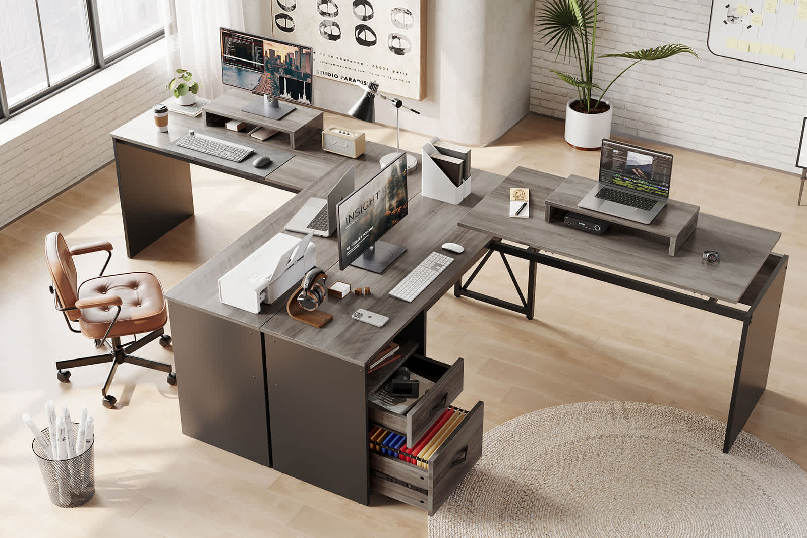 Bestier LOW-H100914E-GRYW desks - View #5