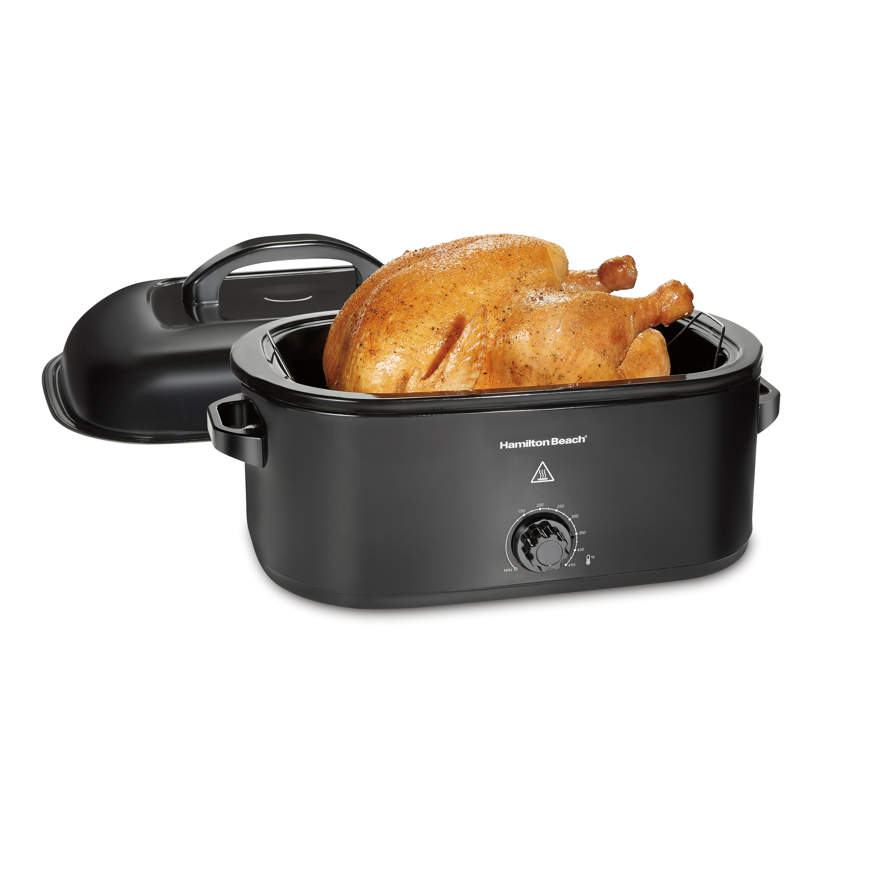 Proctor Silex 18-Quart Black Oval Ceramic Roaster Oven with Metal Lid in  the Roaster Ovens department at