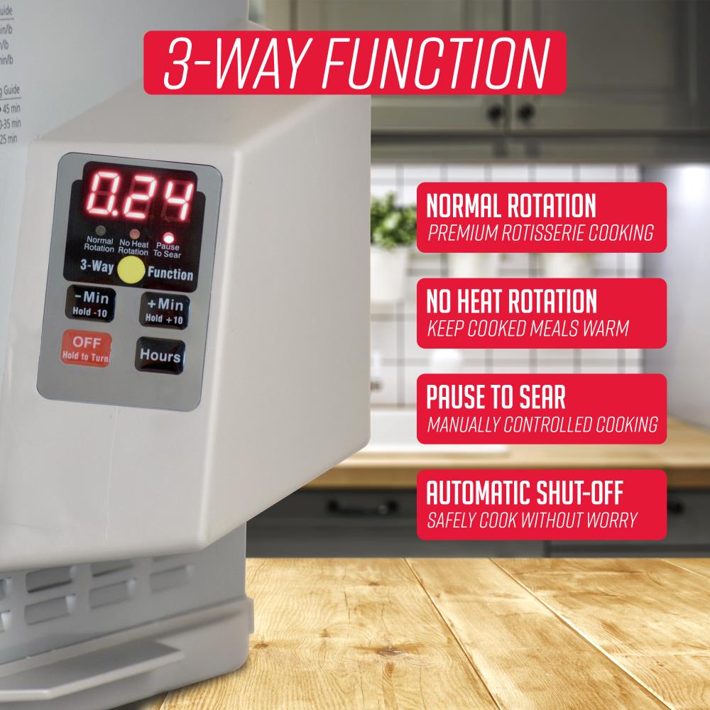 Includes Multipurpose Basket Digital Controls Perfect Preset Rotation Speed Self-Basting Auto Shutoff Large Capacity Rotisserie & BBQ Oven Platinum Edition 