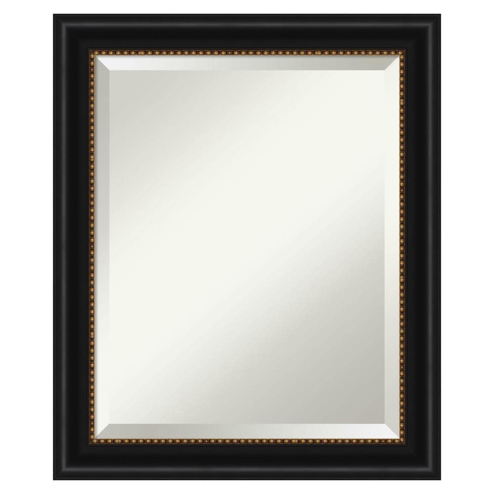 24" x 20" Black and Gold Rectangular Bathroom Mirror