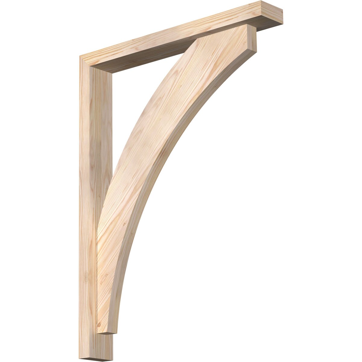 Ekena Millwork 1464125 Thorton Block Smooth Bracket with Offset Brace 3-1/2-in x 24-in x 32-in Douglas fir Brown Wood Standard bracket