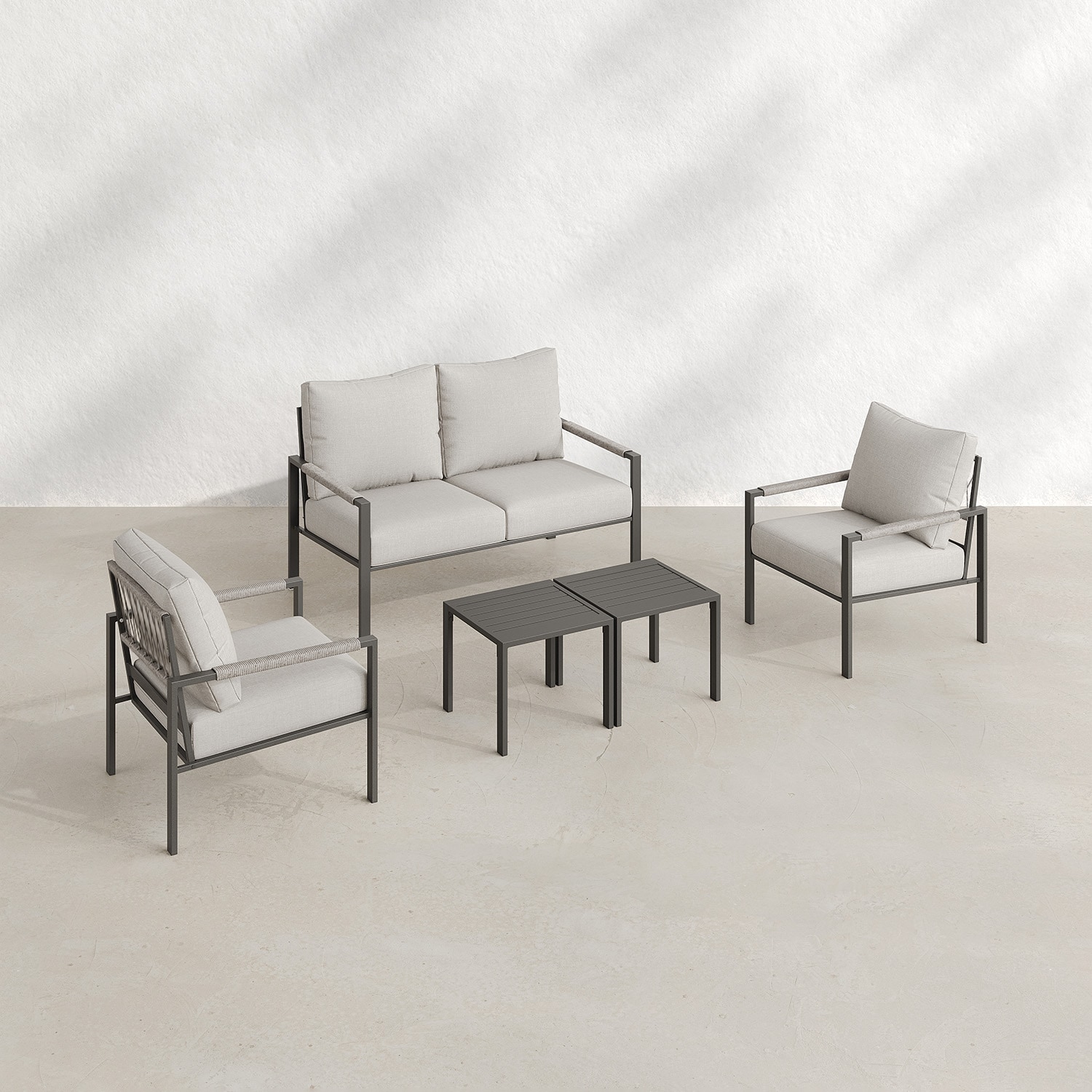AURA OUTDOOR SIS001-BE Patio-Conversation-Sets - View #7
