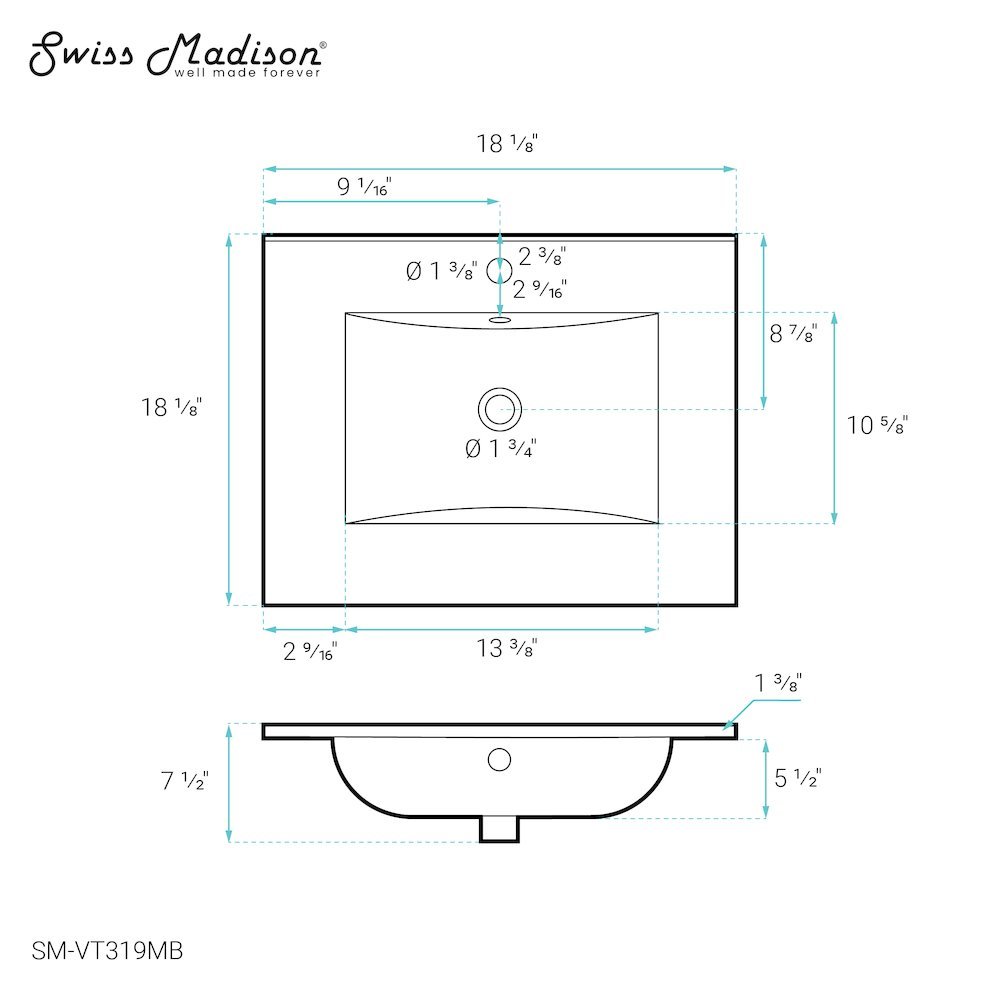 Swiss Madison SM-5-VT319MB Vanity-Tops - View #4