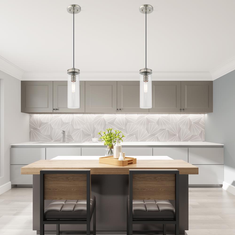 Modern Mini LED Pendant in Brushed Nickel with Clear Glass