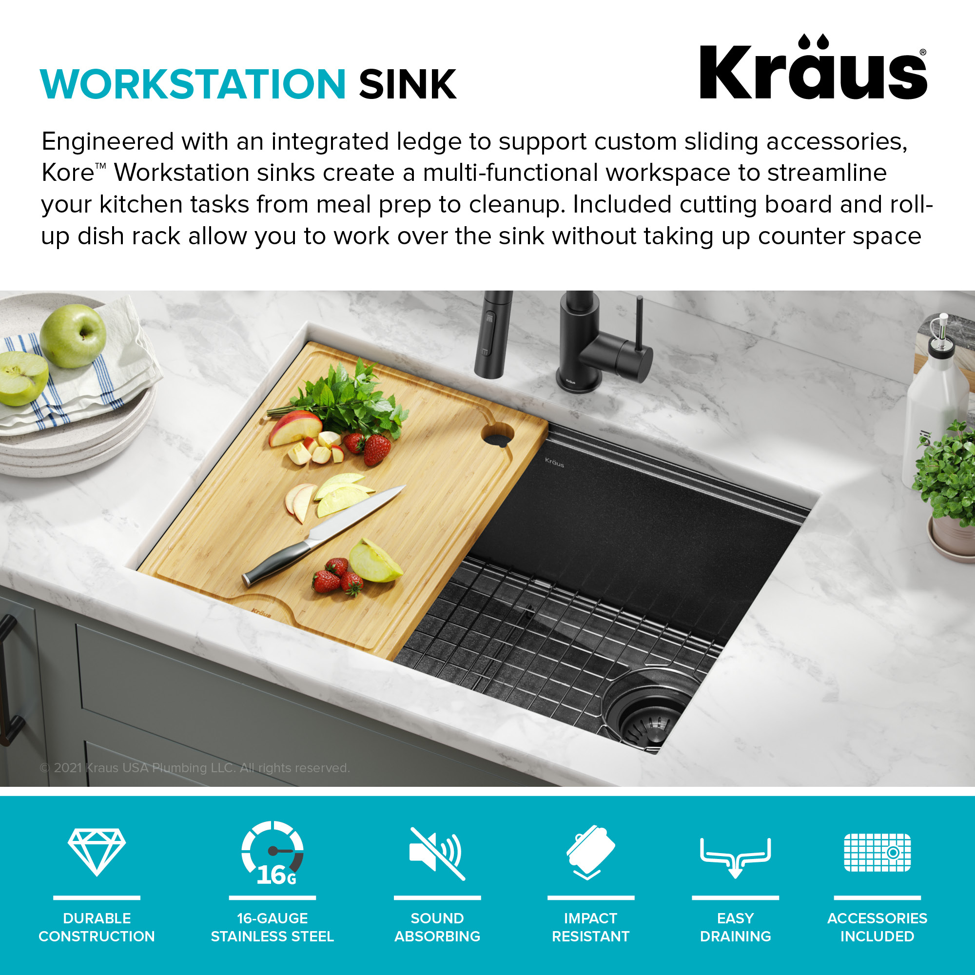 Kraus KWU110-27-PGM Kitchen-Sinks - View #5