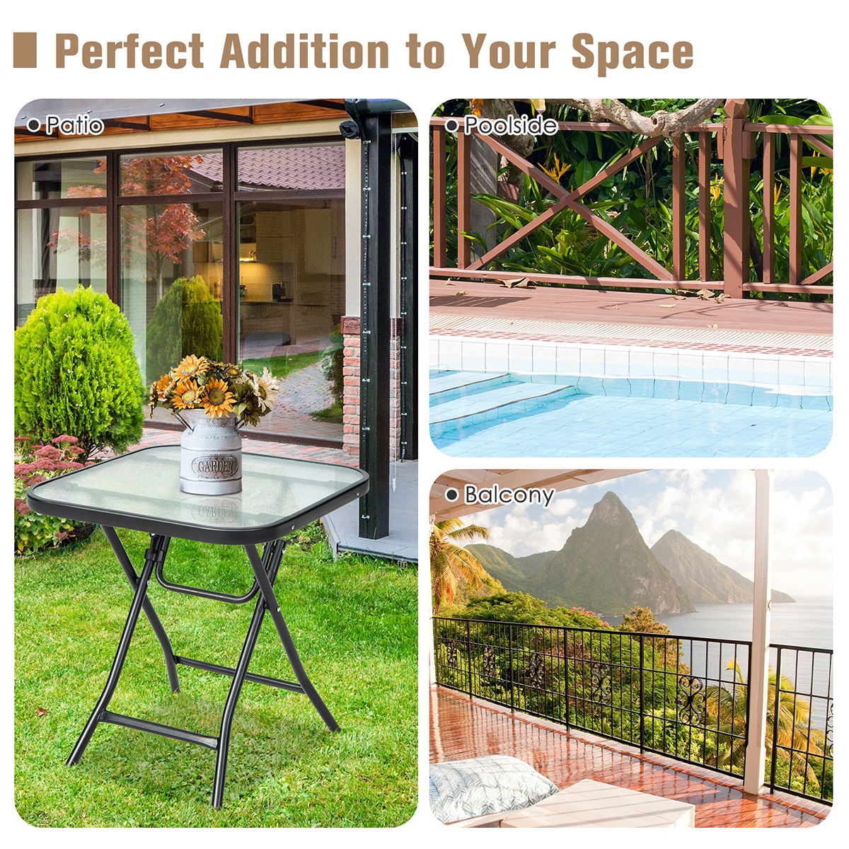 WELLFOR TDZ10401 Patio-Tables - View #2