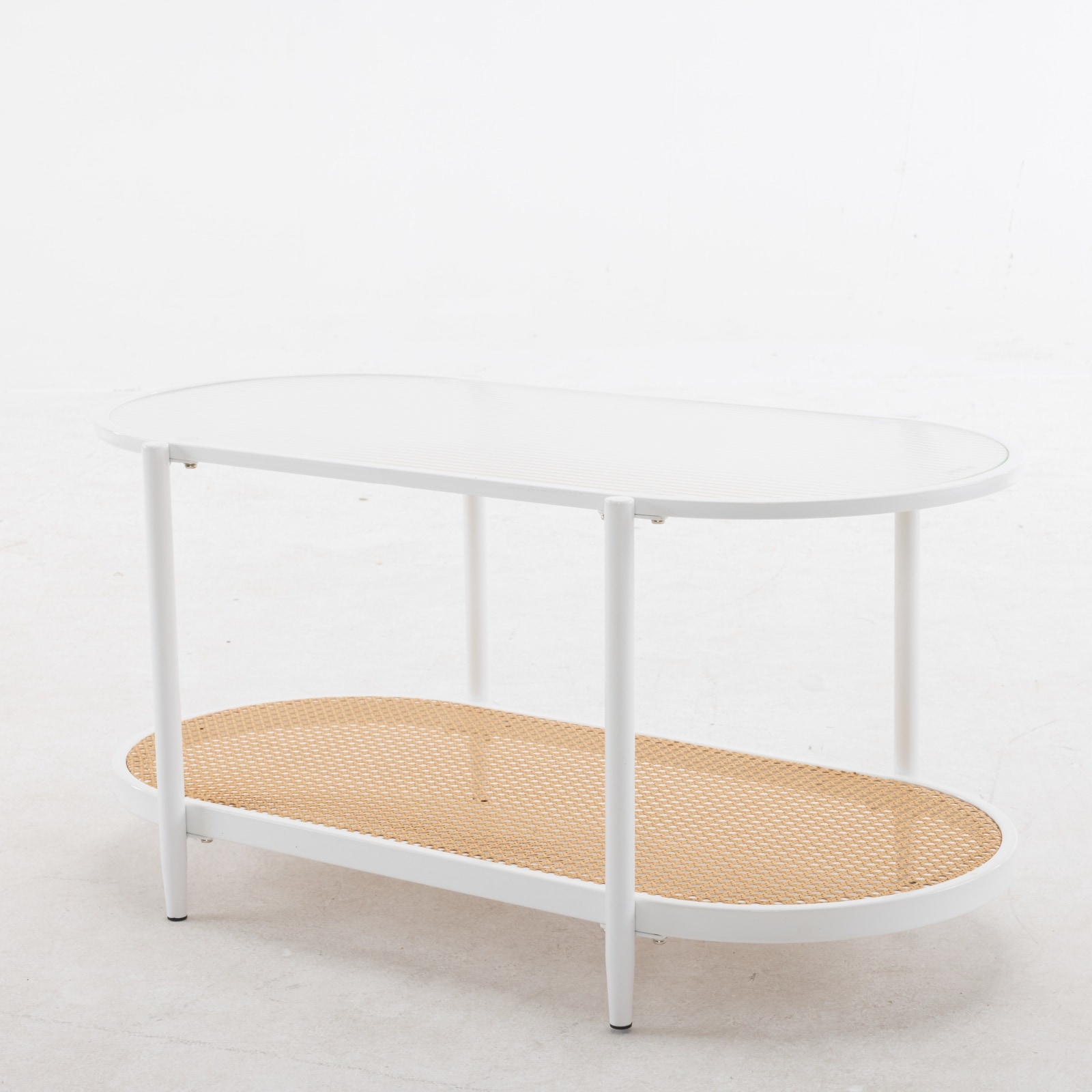 Outopee LO1G52006259 Glass Glass Modern Coffee Table with Storage