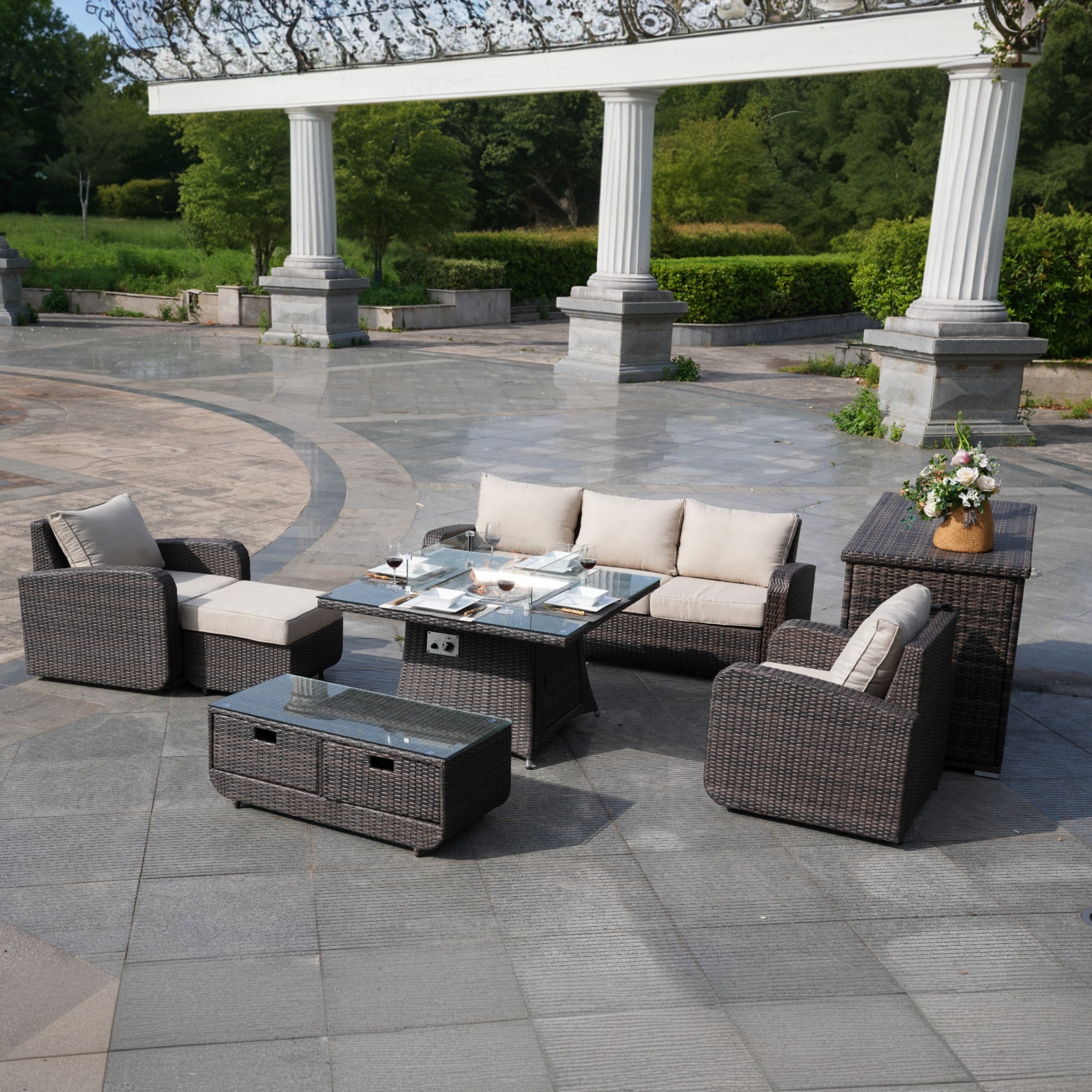 Direct Wicker DWG-041515&3256B-BR Patio-Dining-Sets - View #7