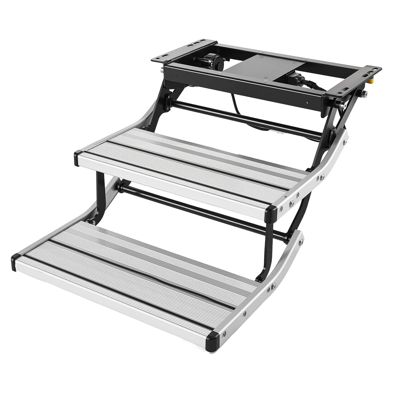 GIVIMO Electric Retractable RV Steps 2-Step - 440-lb Capacity - Telescopic Folding Aluminum Camper Stairs - Steel Frame Non-Slip - for Motorhome Travel Trailer