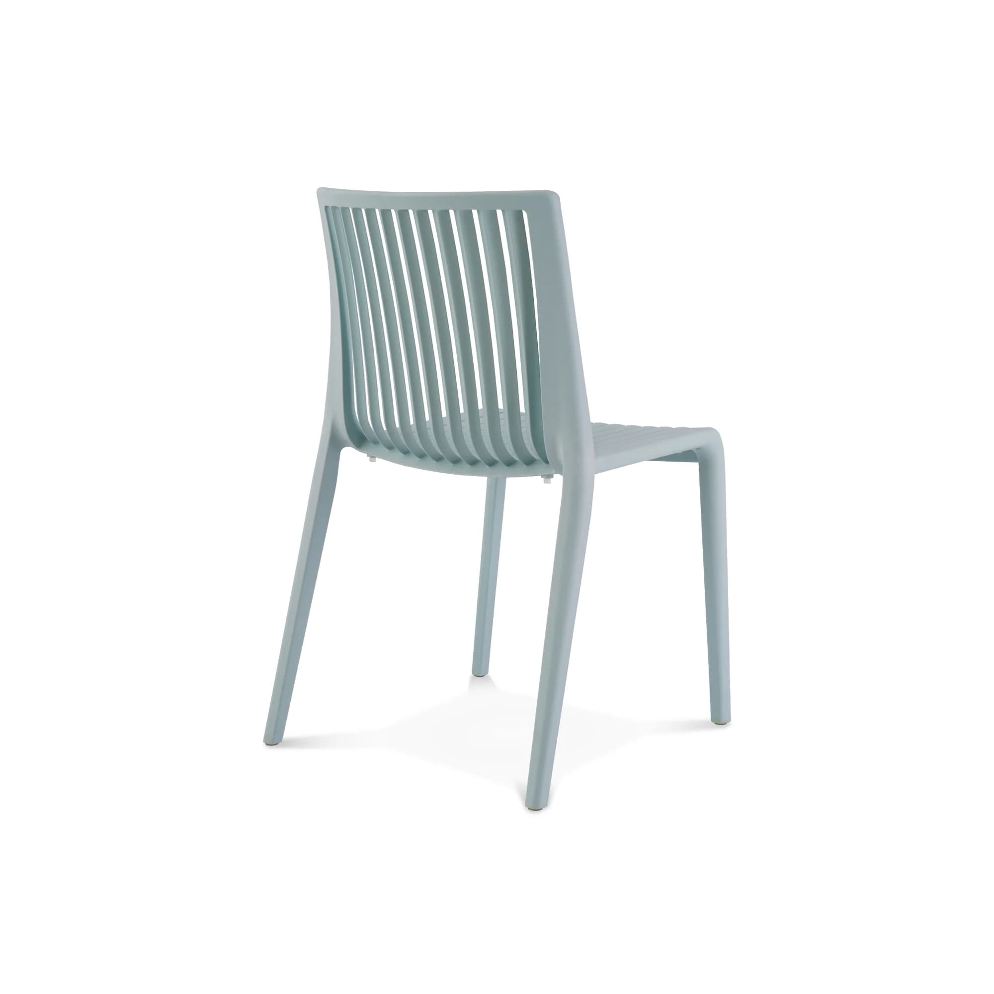 Baby Blue Resin Stackable Armless Patio Dining Chairs